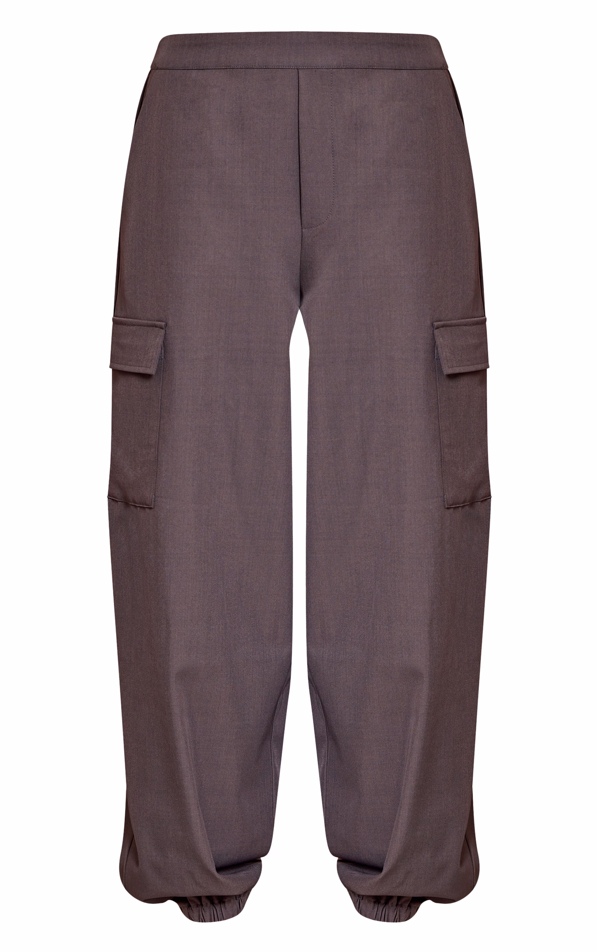 Charcoal Woven Elasticated Hem Cargos