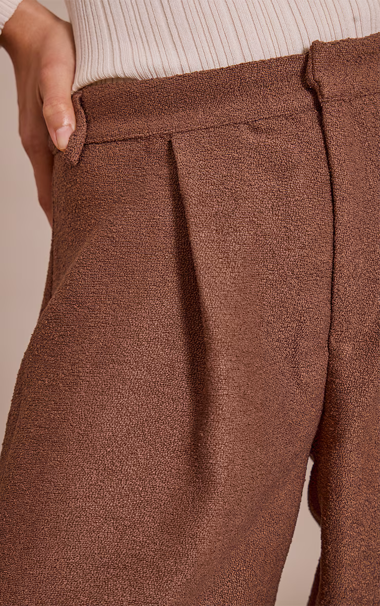 Chocolate Boucle Textured Balloon Pants