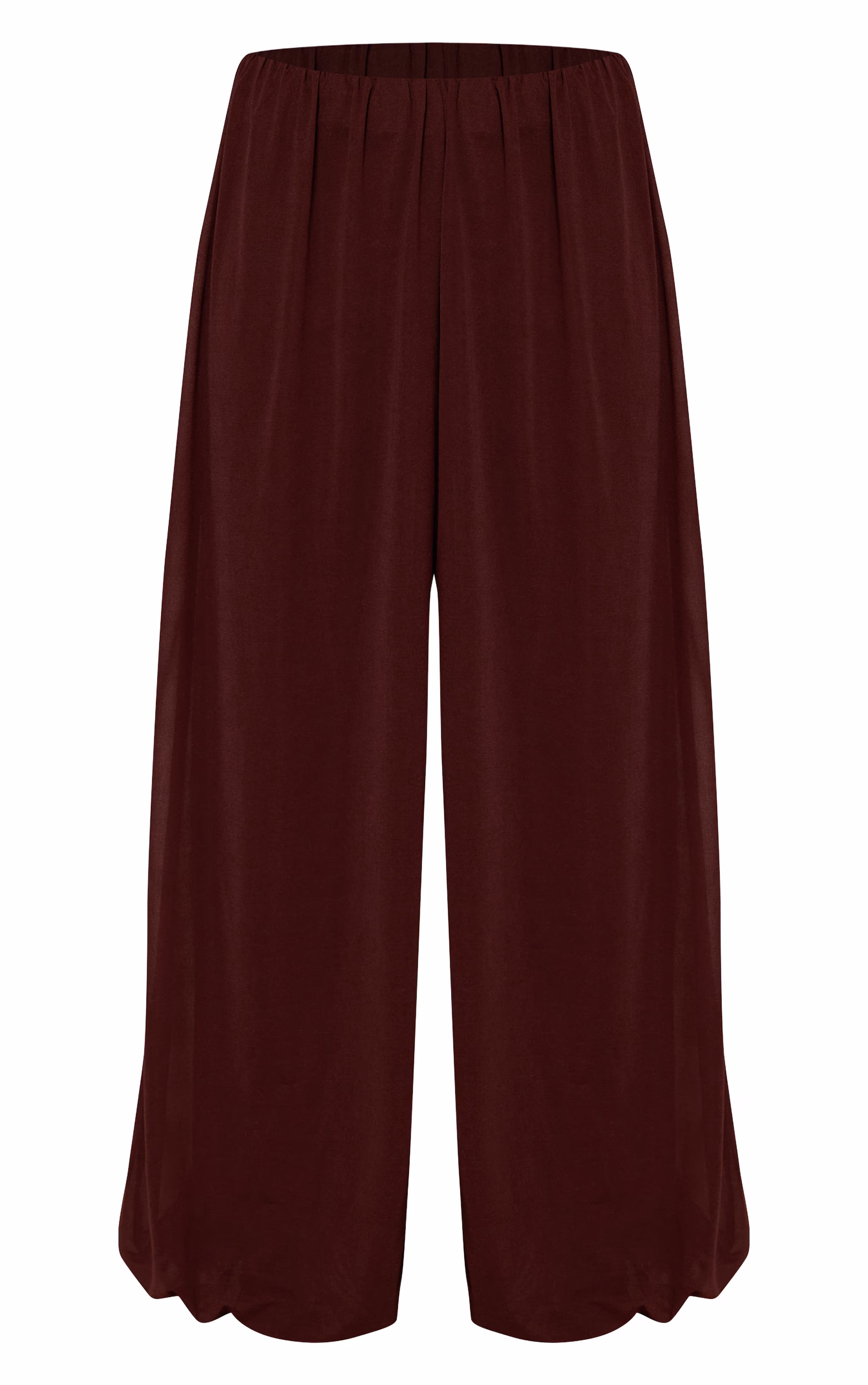 Chocolate Lightweight Chiffon Balloon Pants