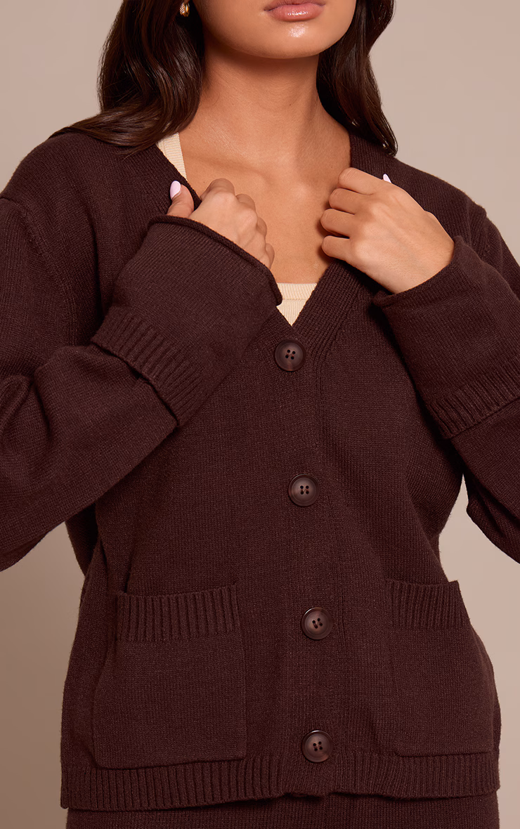 Chocolate turn back cuff cardigan