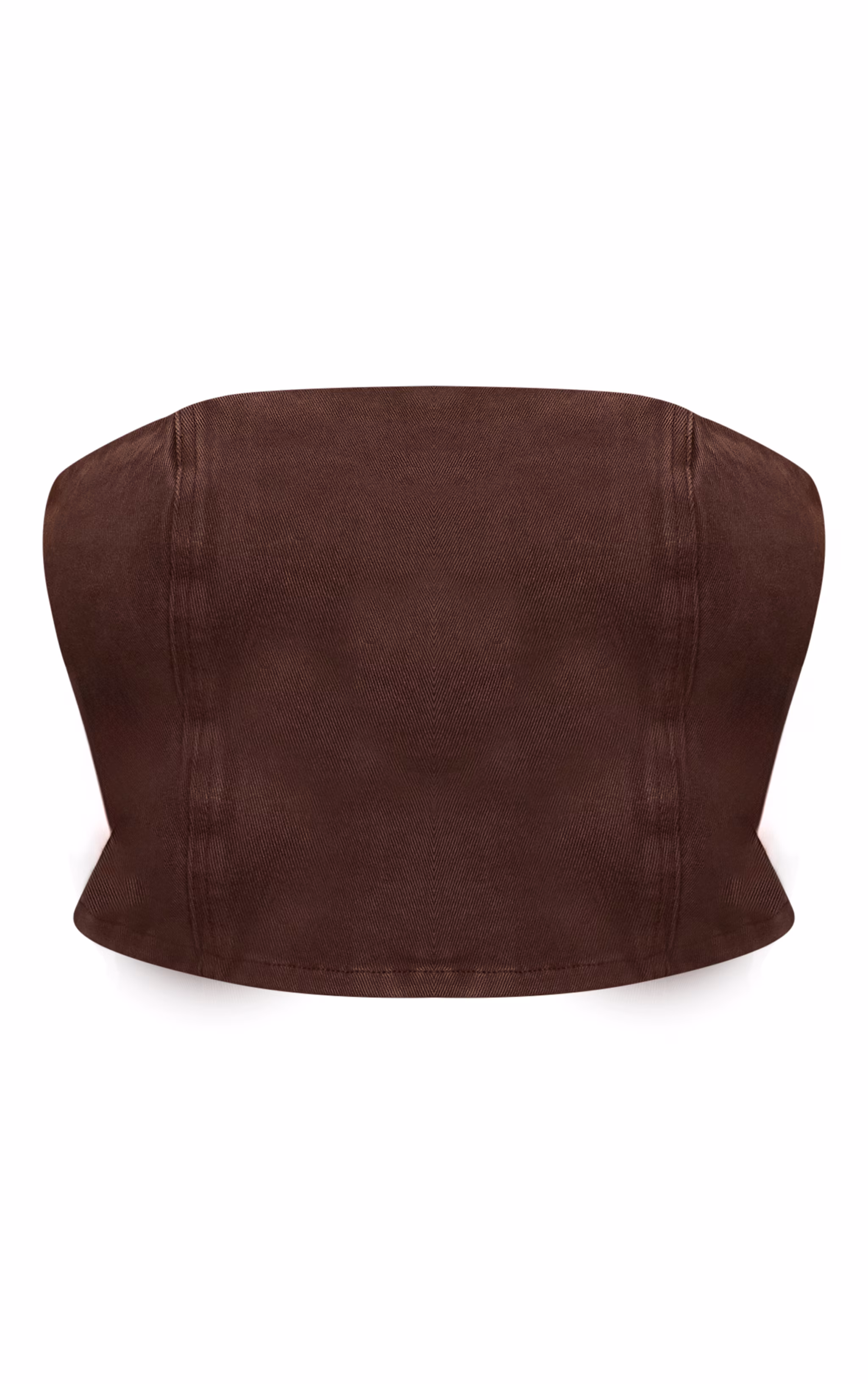 Plus Washed Brown Adjustable Elasticated Bandeau Corset Top