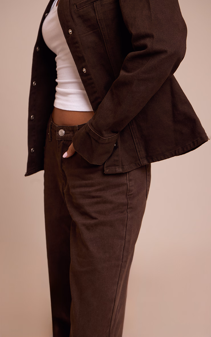 Dark Chocolate High Waist Straight Leg