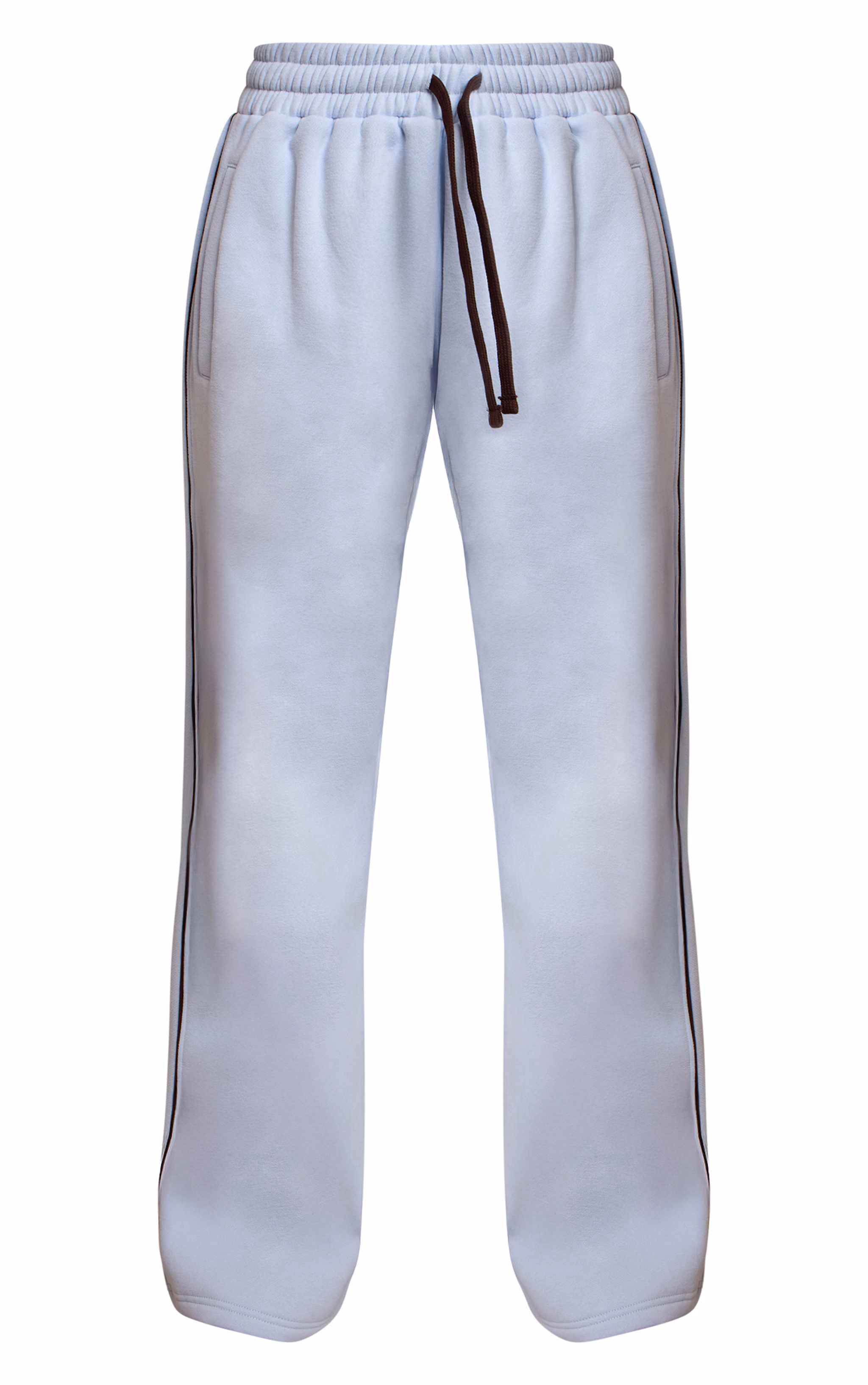Blue Contrast Wide Leg Sweatpants