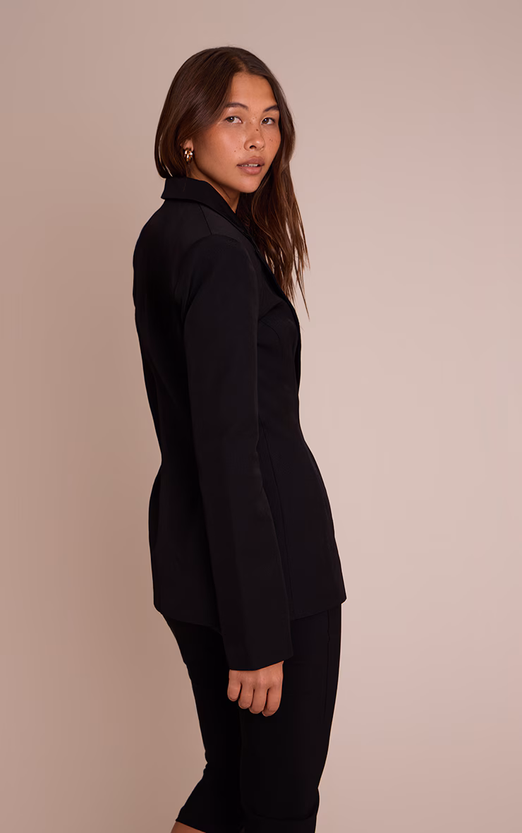 Black Cinch Hip Blazer