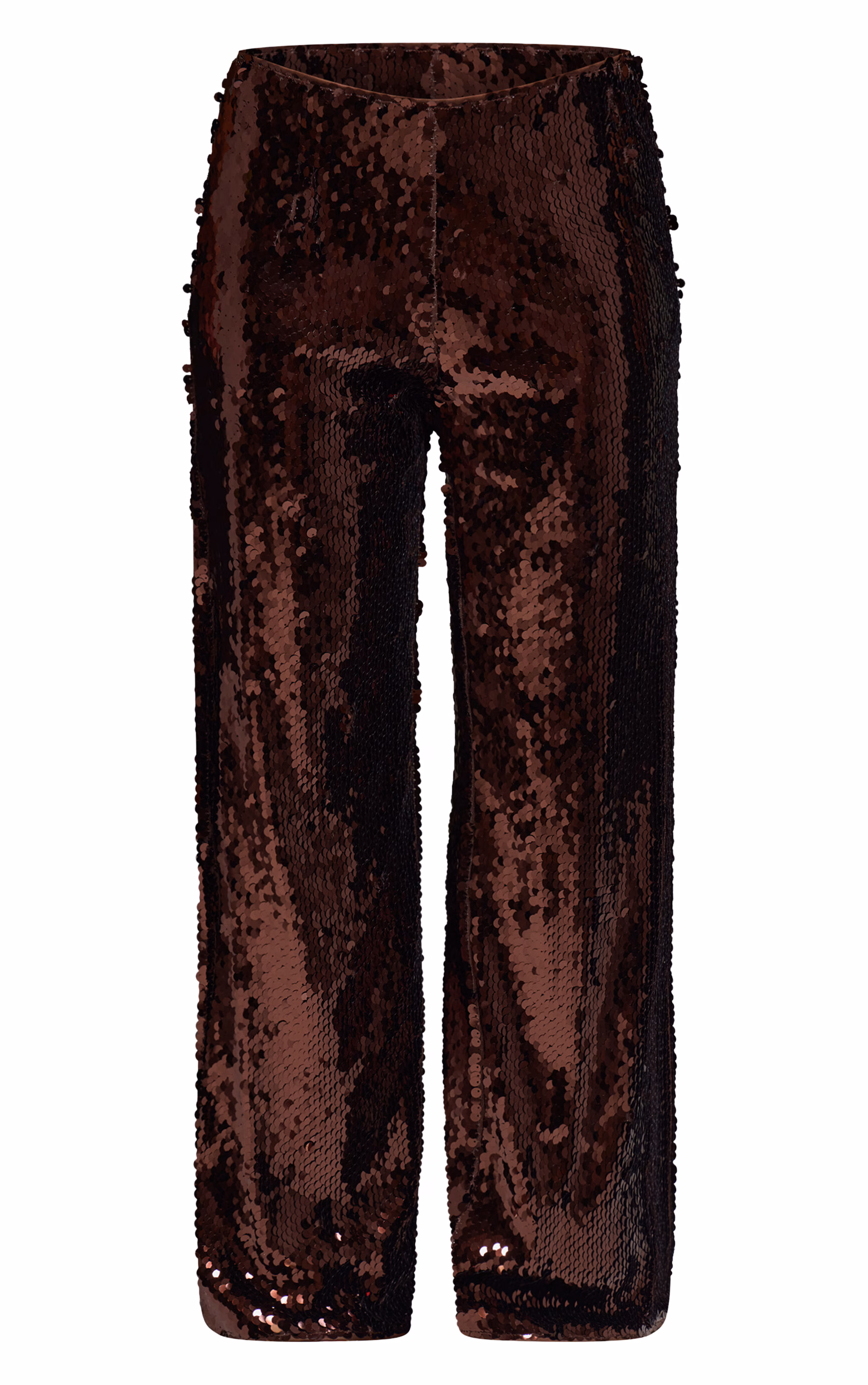 Dark Chocolate Sequin Wide Leg Floaty Pants