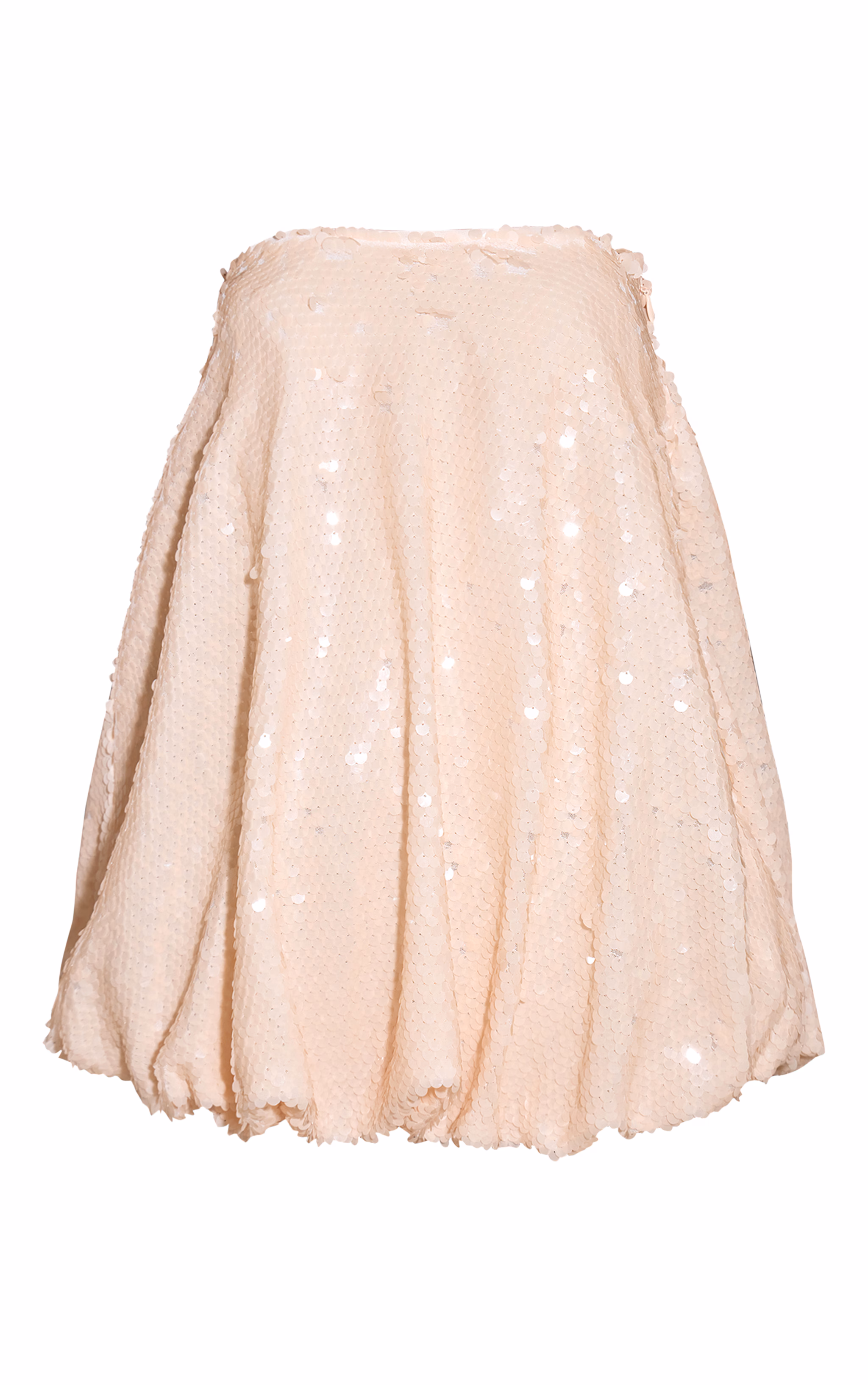 Cream Sequin Puffball Dress