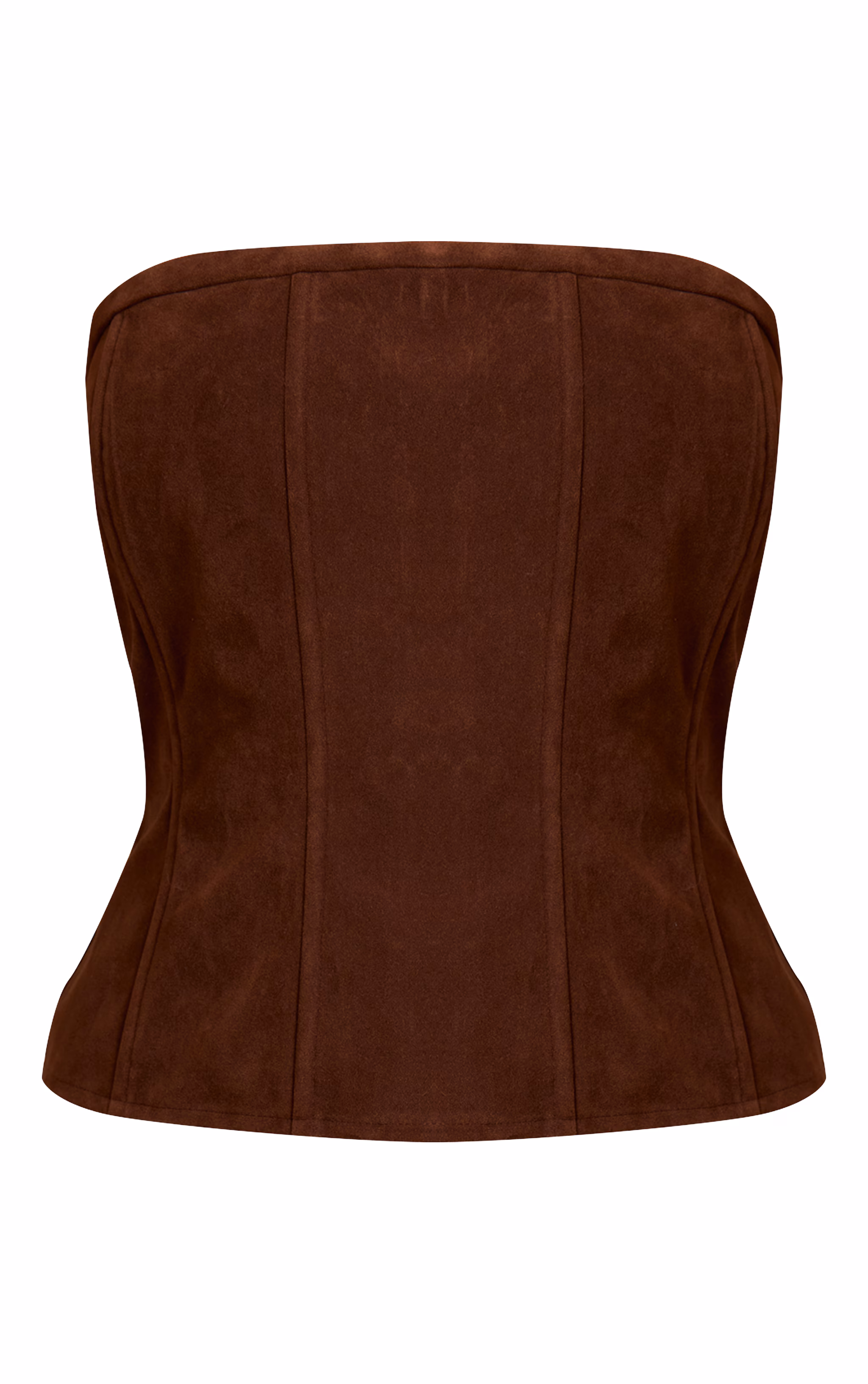 Chocolate Structured Suede Corset