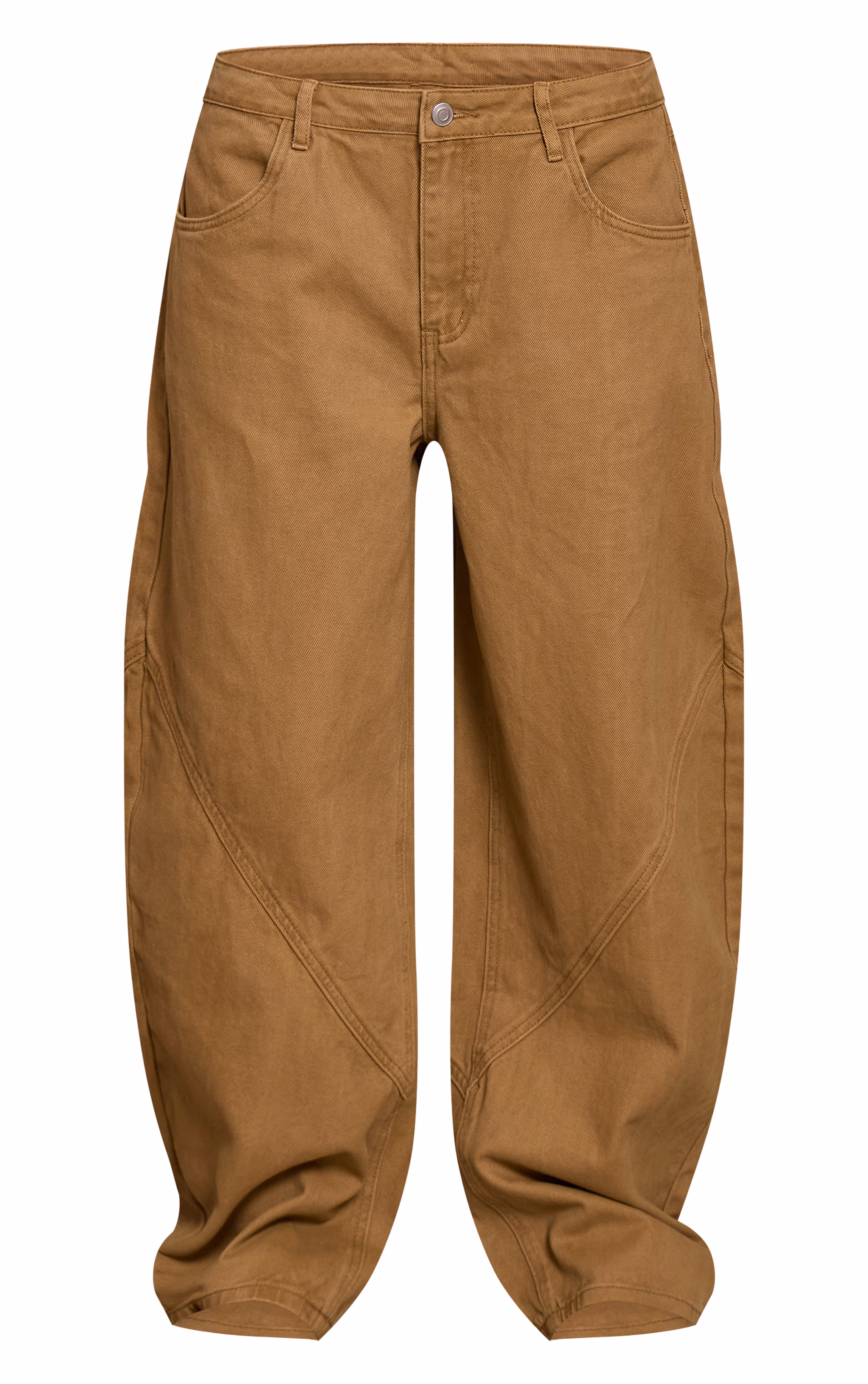 Olive Seam Detail Barrel Jeans