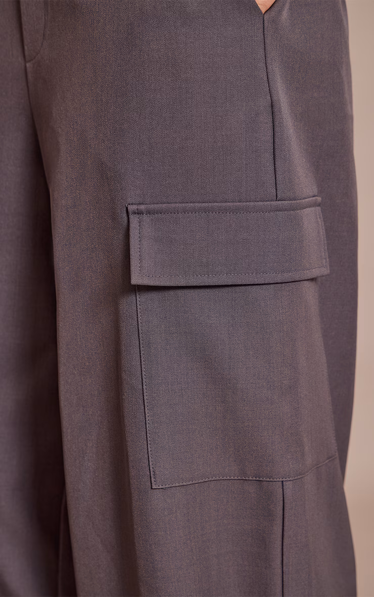 Charcoal Woven Elasticated Hem Cargos