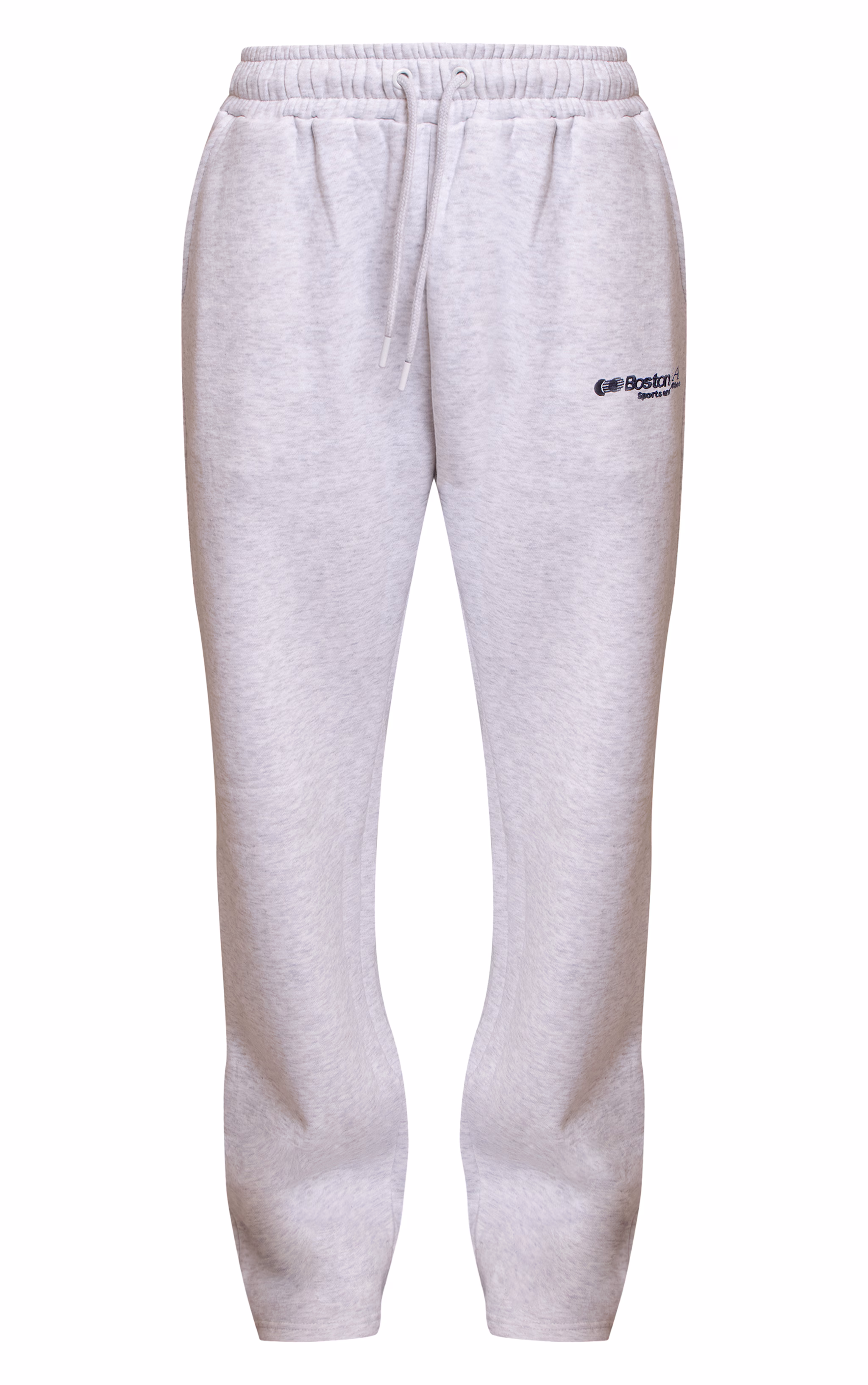 Ash Grey Wide Leg Boston Usa Embroidered Sweatpants