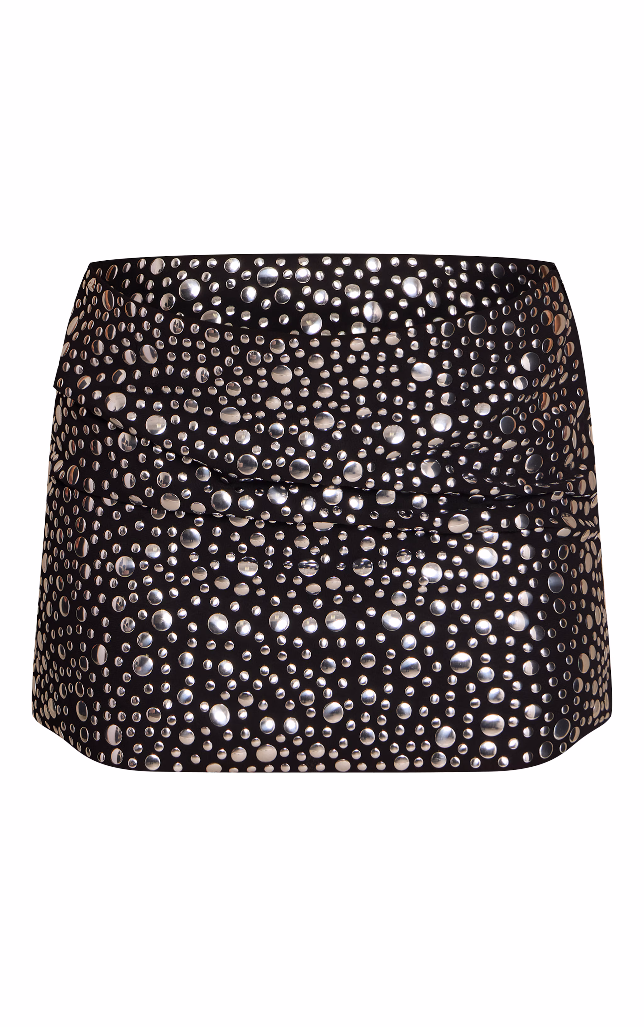 Black Extreme Studded Mini Skirt