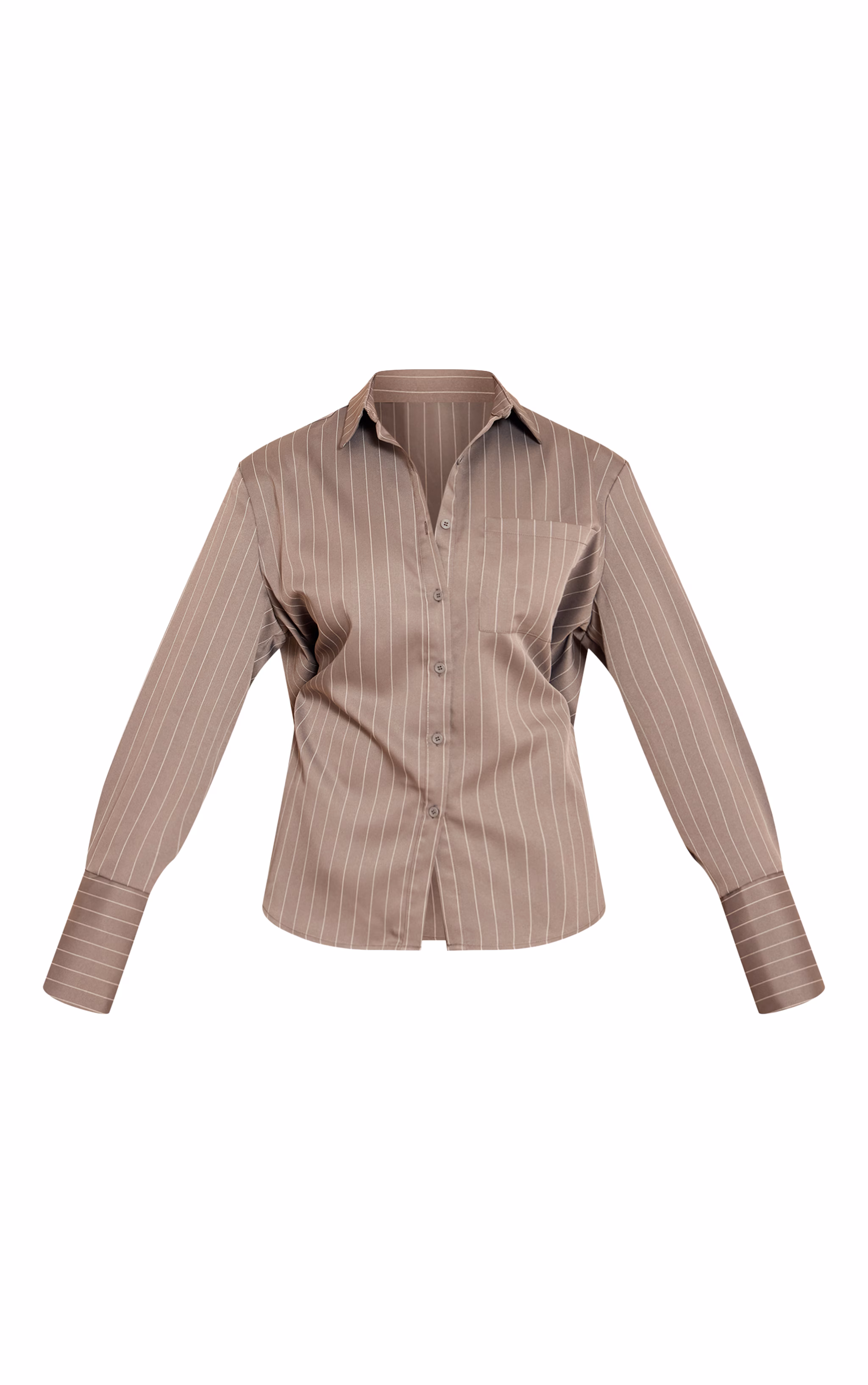 Shape Grey Pinstripe Cinched Waist Shirt