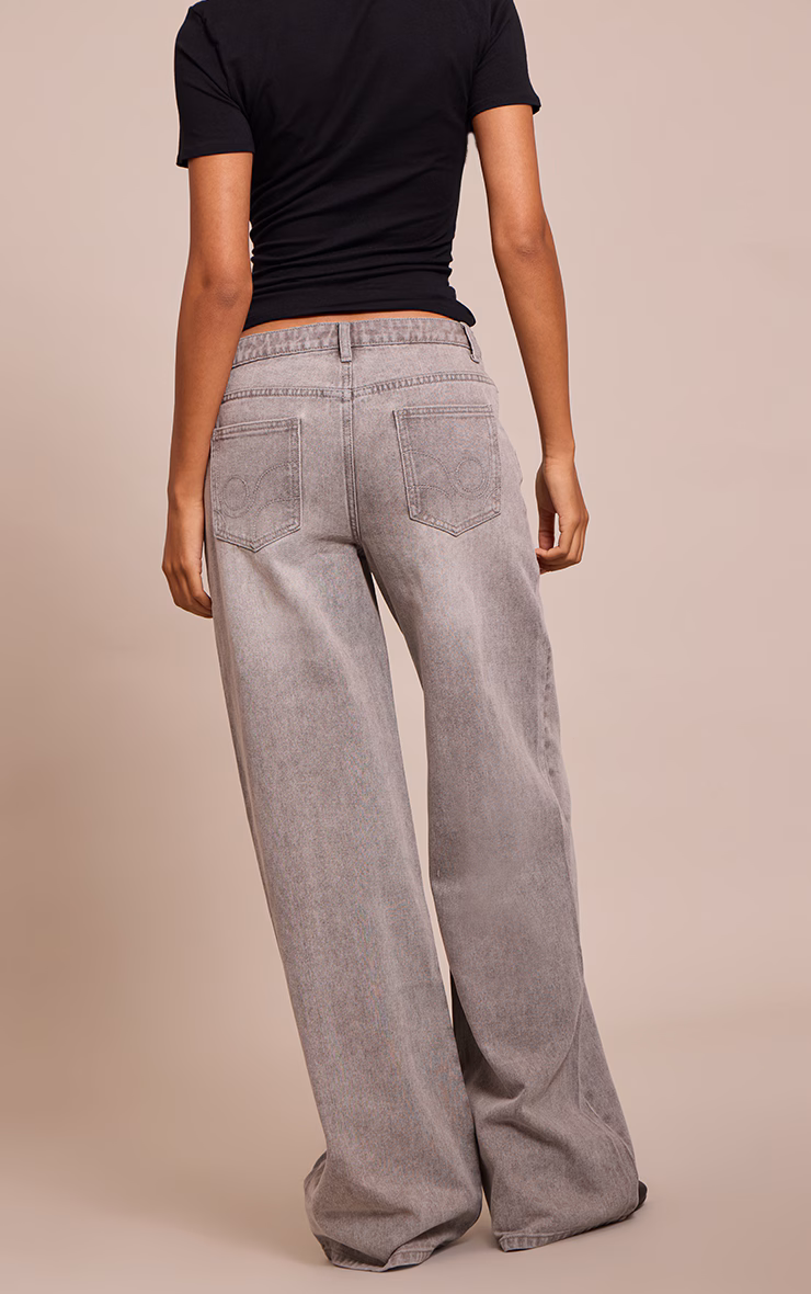 Tall Grey Wide Leg Jeans