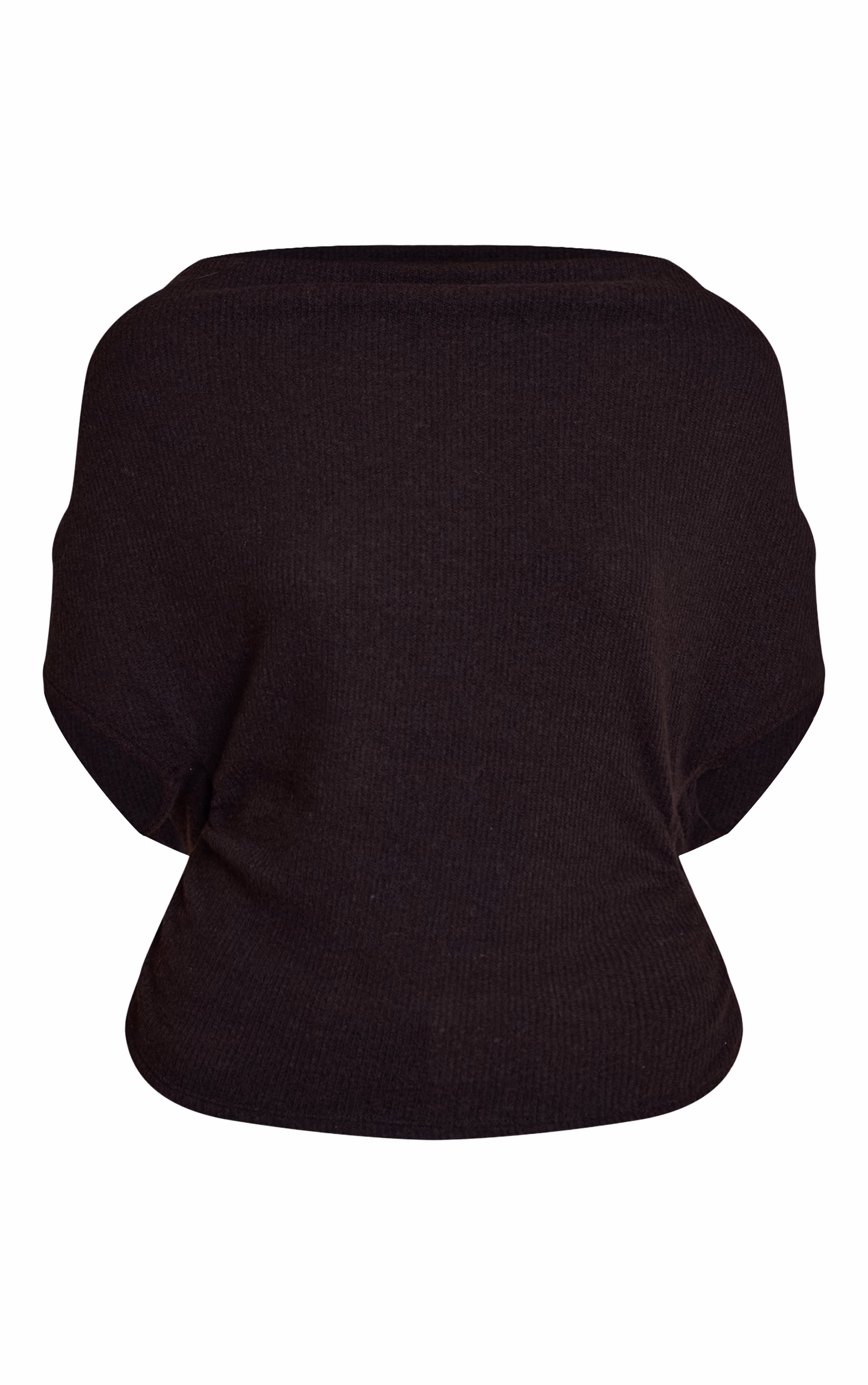 Black Wool Look Slouchy Tie Back Top