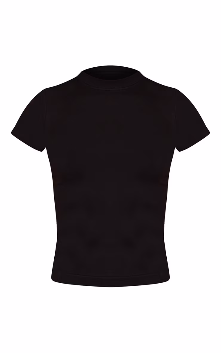 Black Seamless Logo Gym Long Top