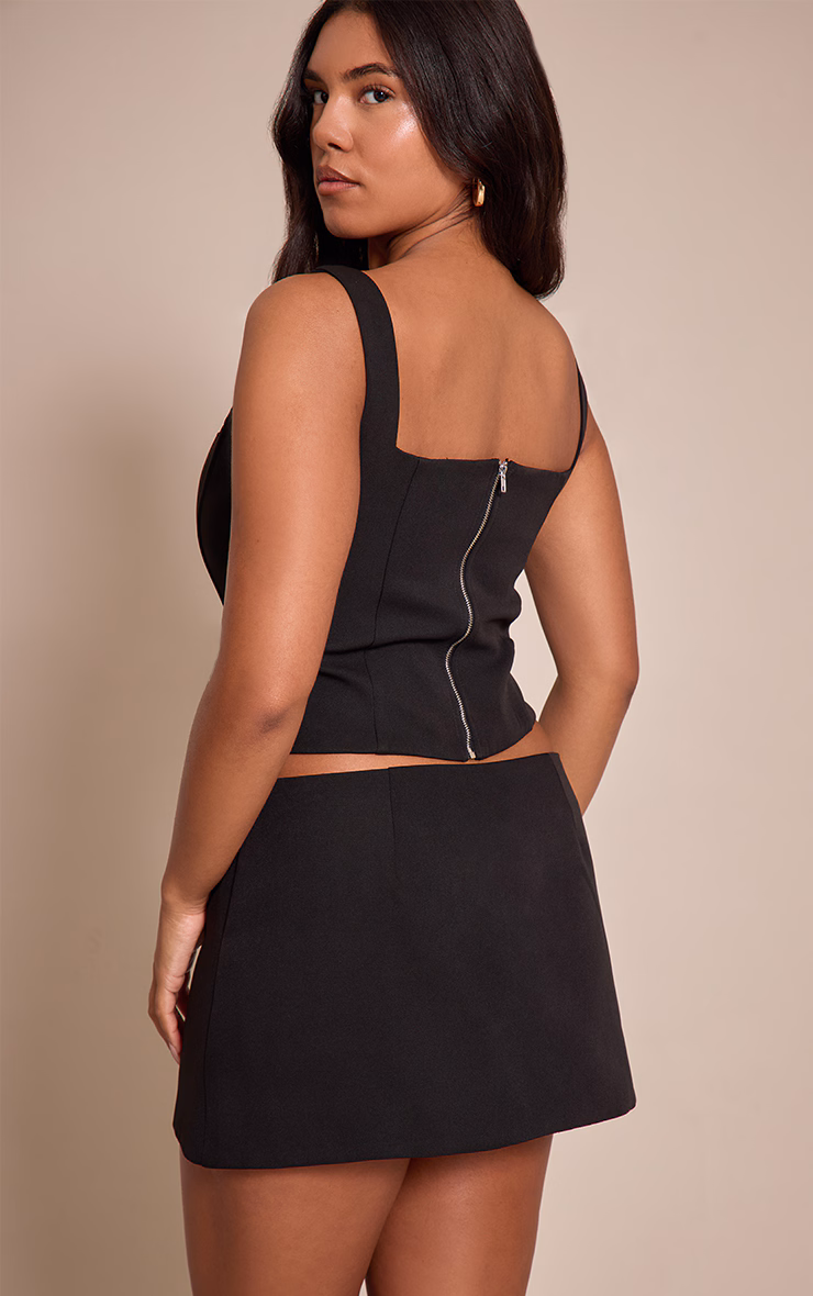 Shape Black Diamante Wave Trim Mini Skirt