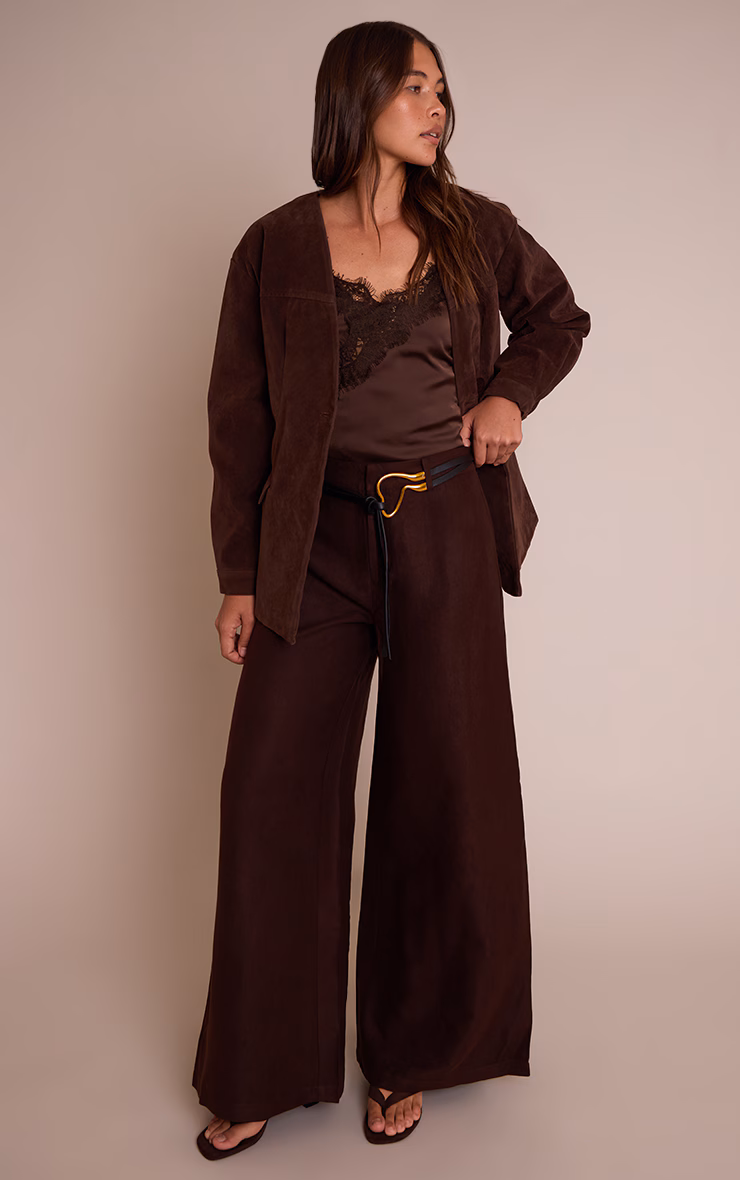 Brown Peached Gold Double Belted Pants
