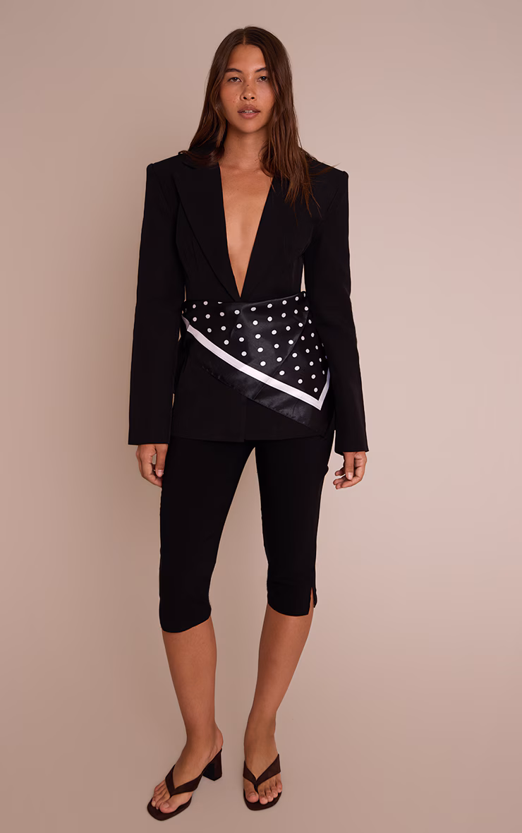 Black Cinch Hip Blazer