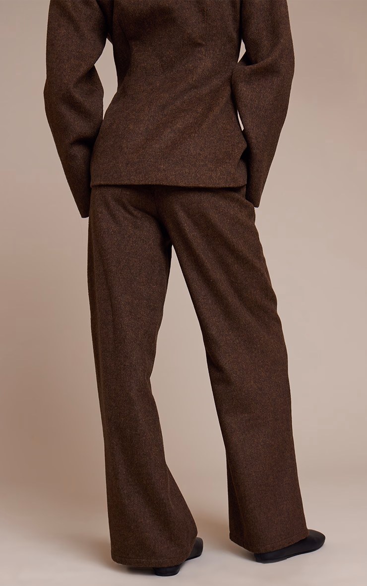 Dark Brown Brushed Pinstripe Pant