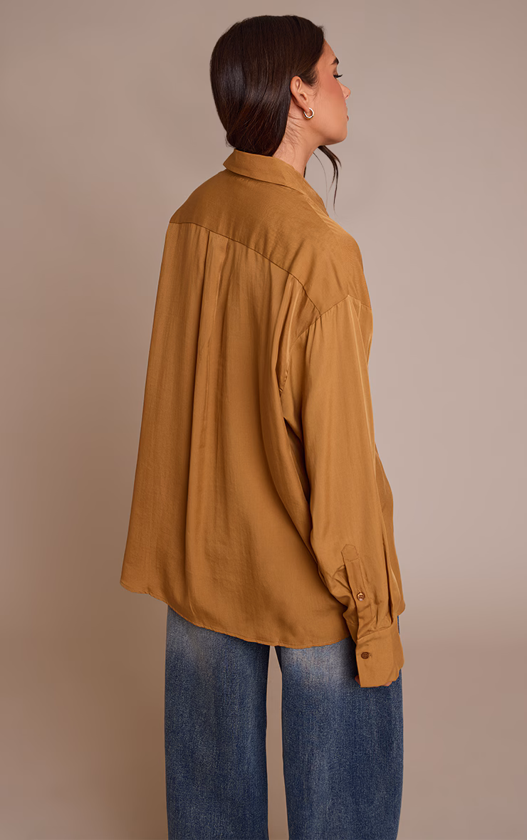 Tan Tencel Oversized Shirt
