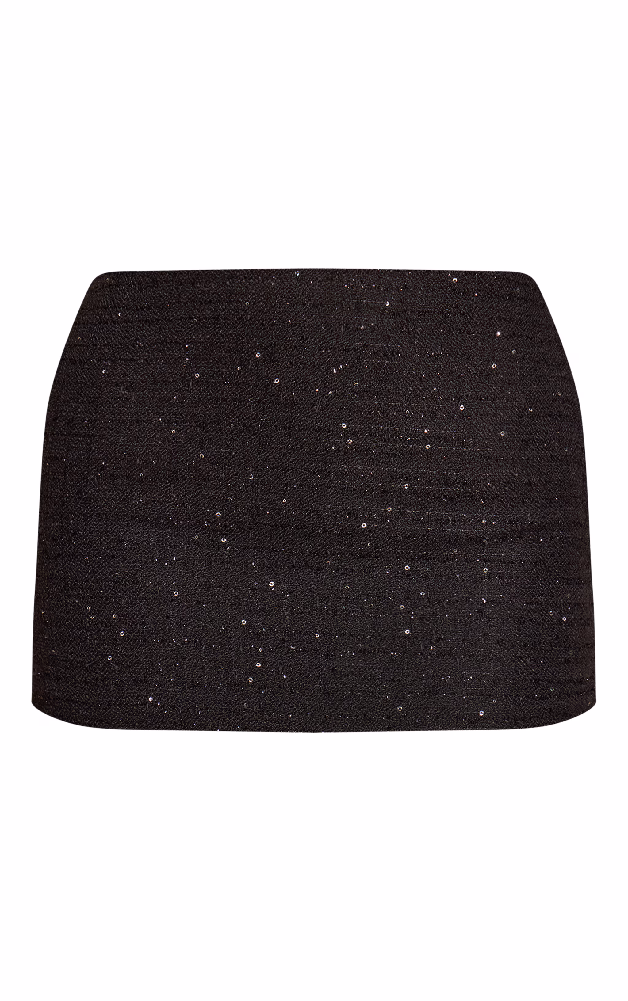 Black Sequin Boucle Mini Skirt