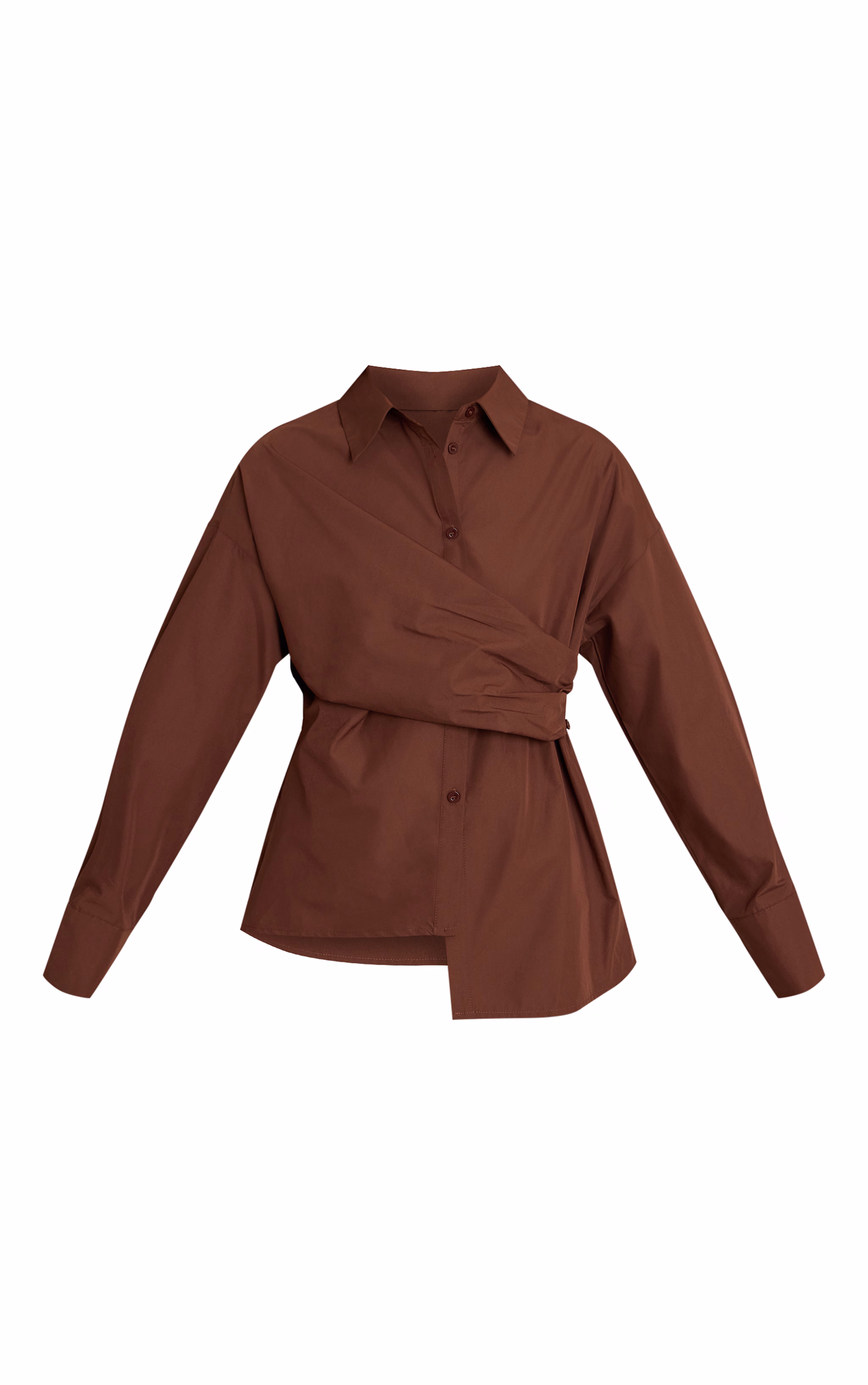 Chocolate Asymmetric Drape Shirt
