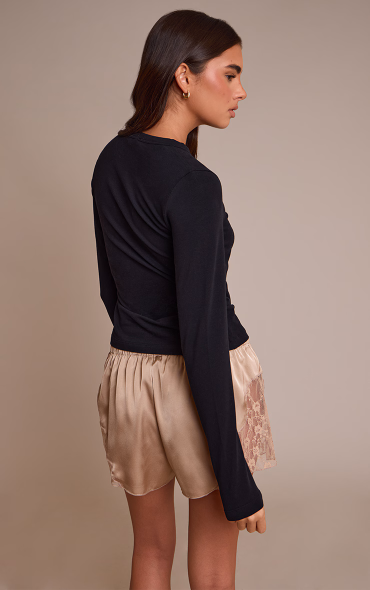 Stone Satin Lace Drawstring Shorts