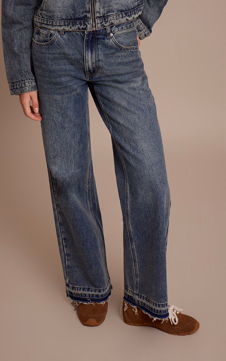 Vintage Released Hem Straight Leg Jeans