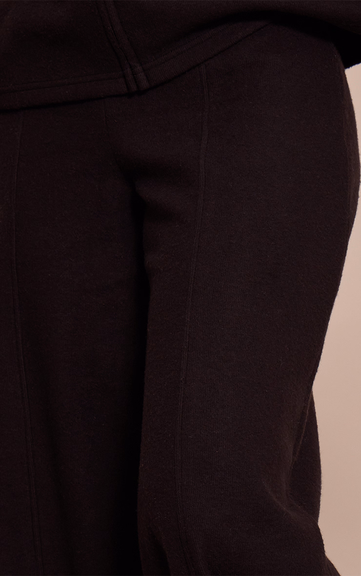 Petite Black Soft Touch Pintuck Wide Leg Sweatpants