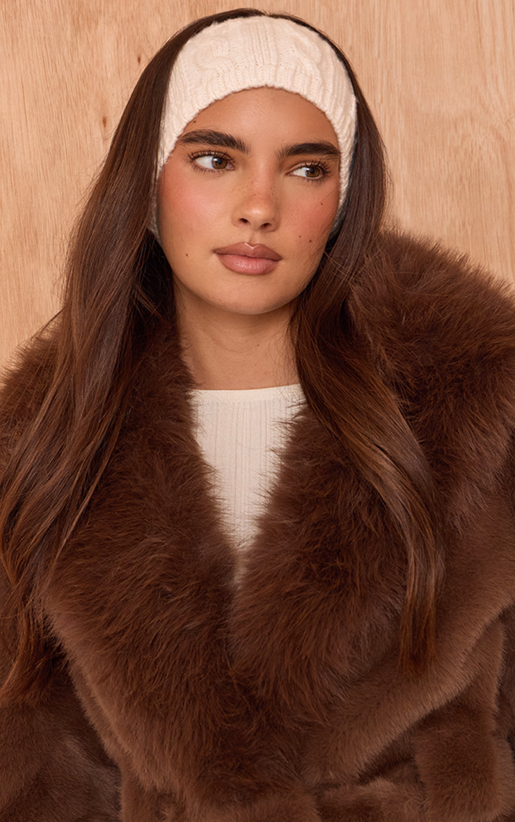 Cream Cable Knitted Headband