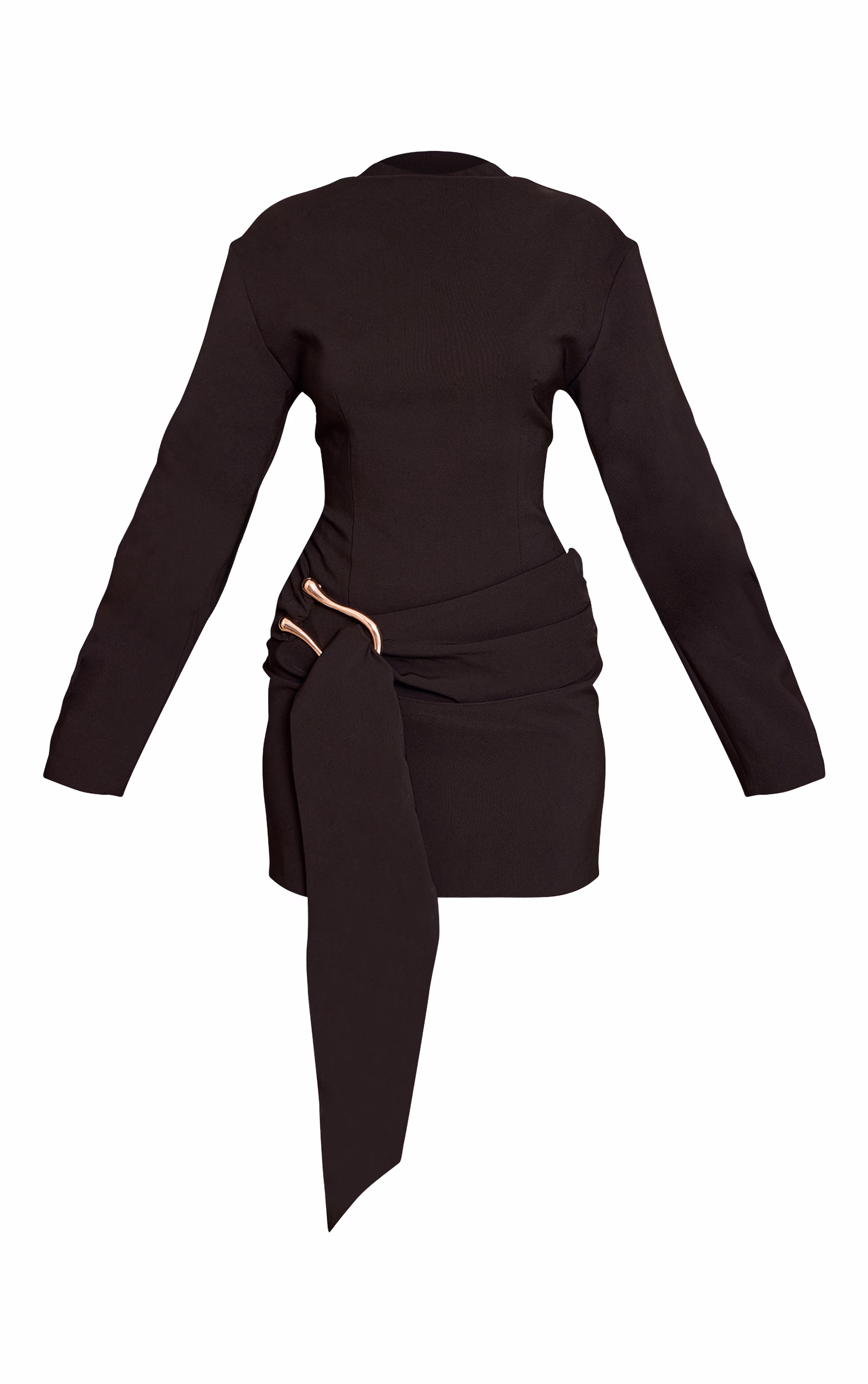 Black Cacoon Sleeve Trim Detail Mini Dress