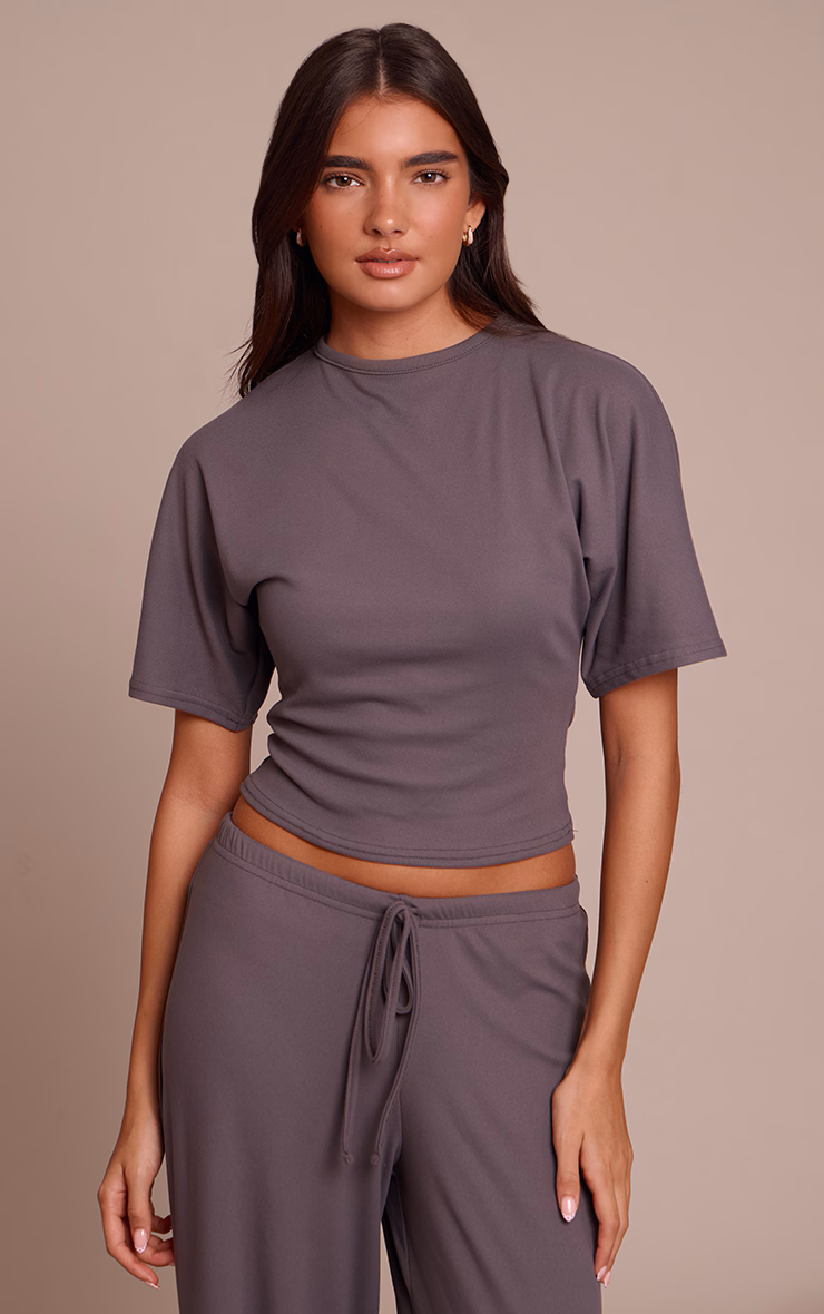 Charcoal Grey Soft Touch Boxy T Shirt