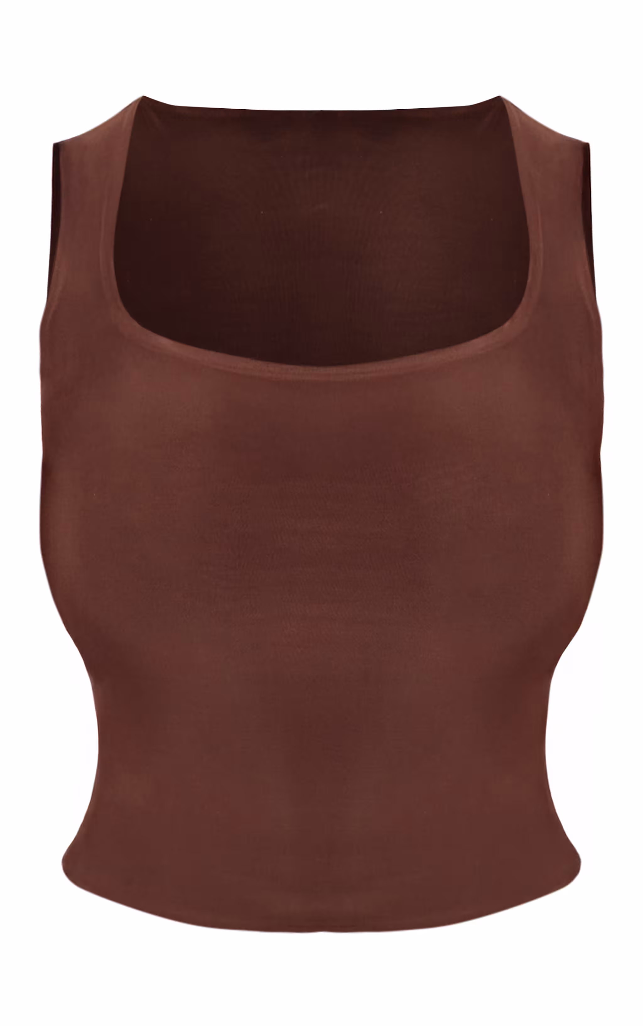 Shape Chocolate Slinky Square Neck Top