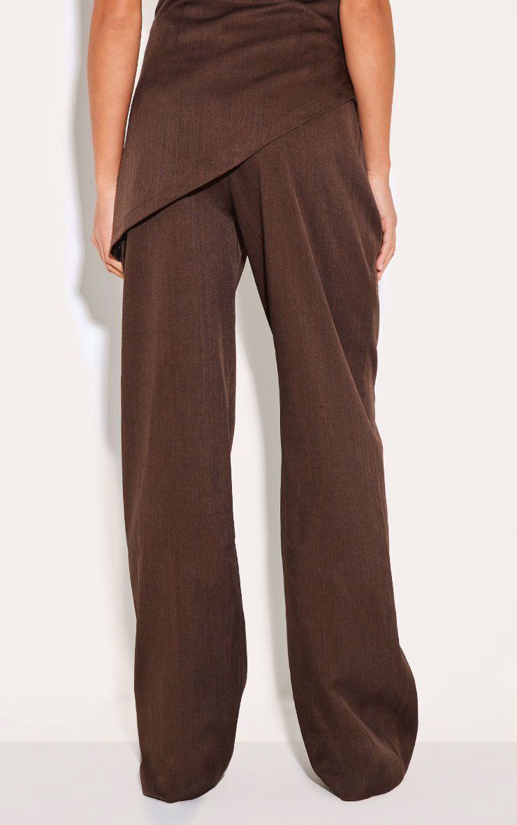 Chocolate Woven Wide Leg Pants Tailored