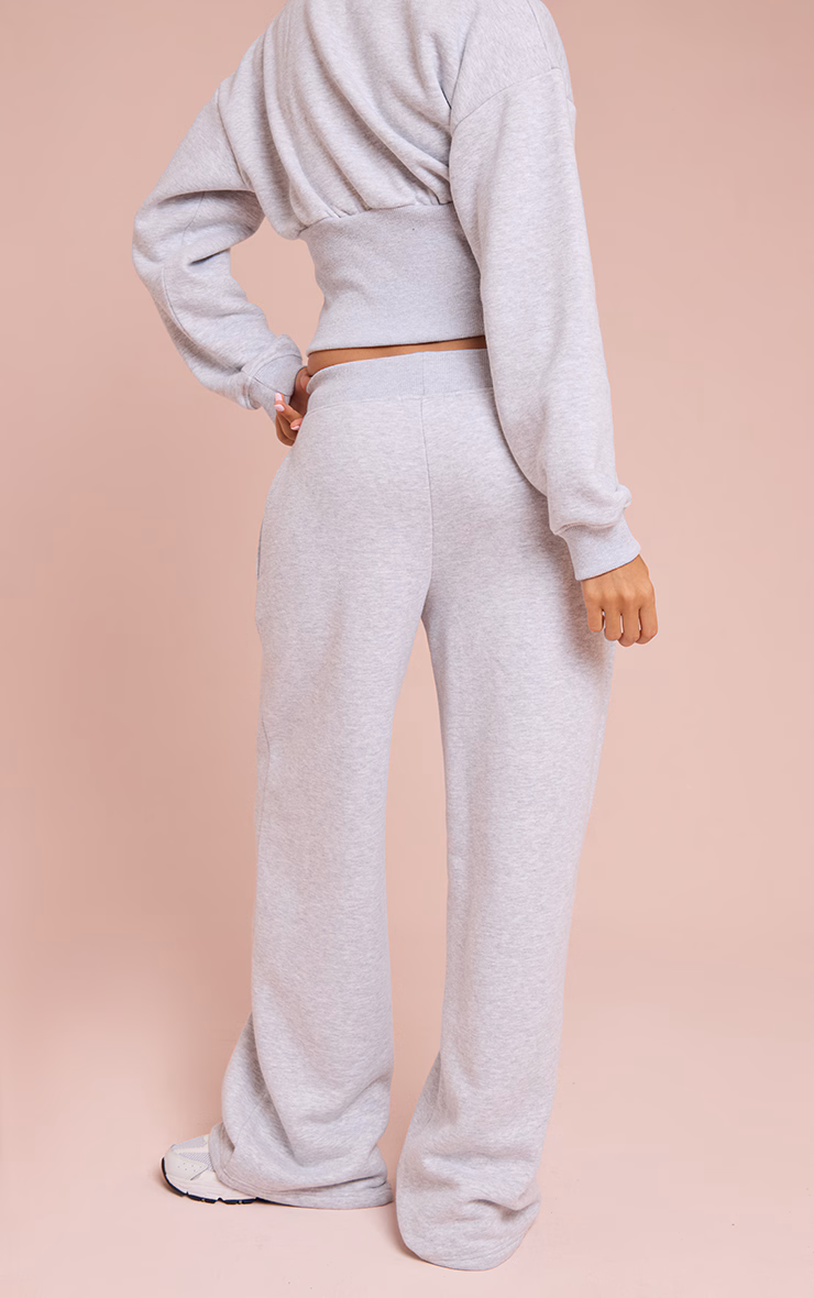 Ash Grey High Waist Straight Leg Sweatpants