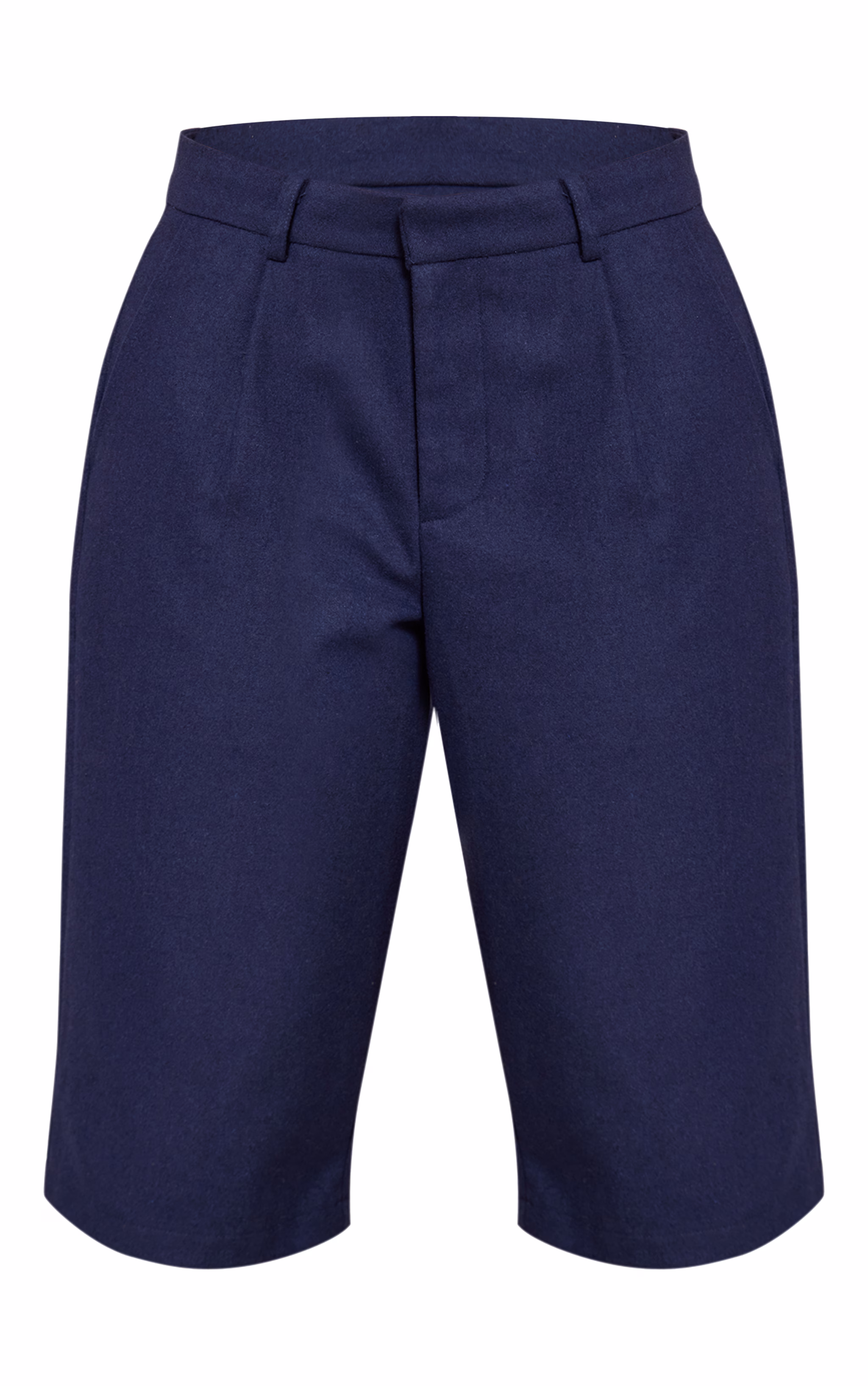 Shape Navy Wool-Look Long Line Shorts