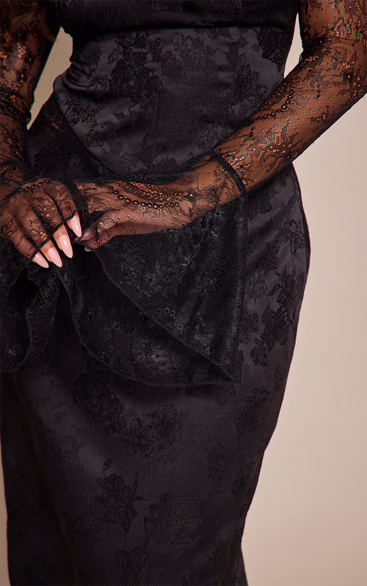 Shape Black Lace Sleeve Corset Top