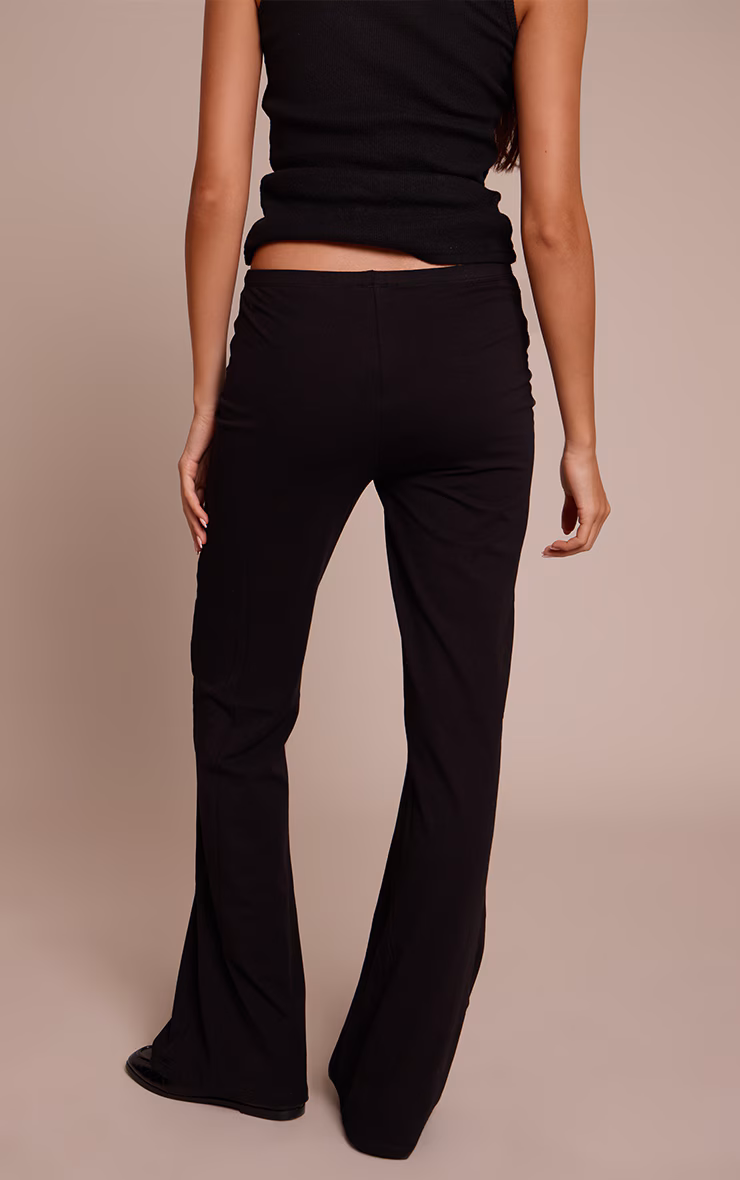 Black Soft Cotton Flared Pants