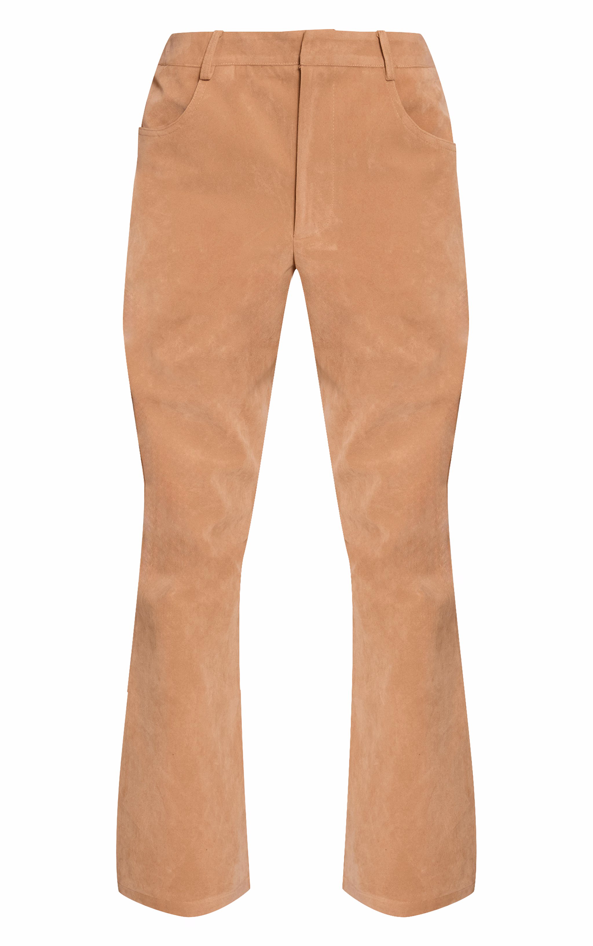 Sand Faux Suede Flared Pants