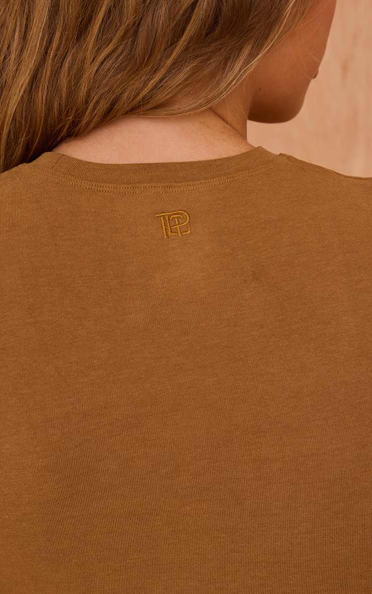 Tan Melange Soft Cotton Short Sleeve Top