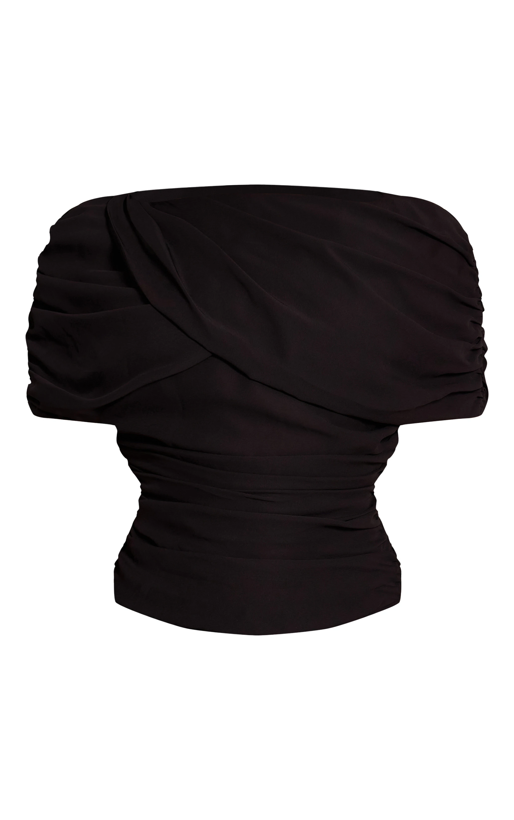 Black Chiffon Drape Top