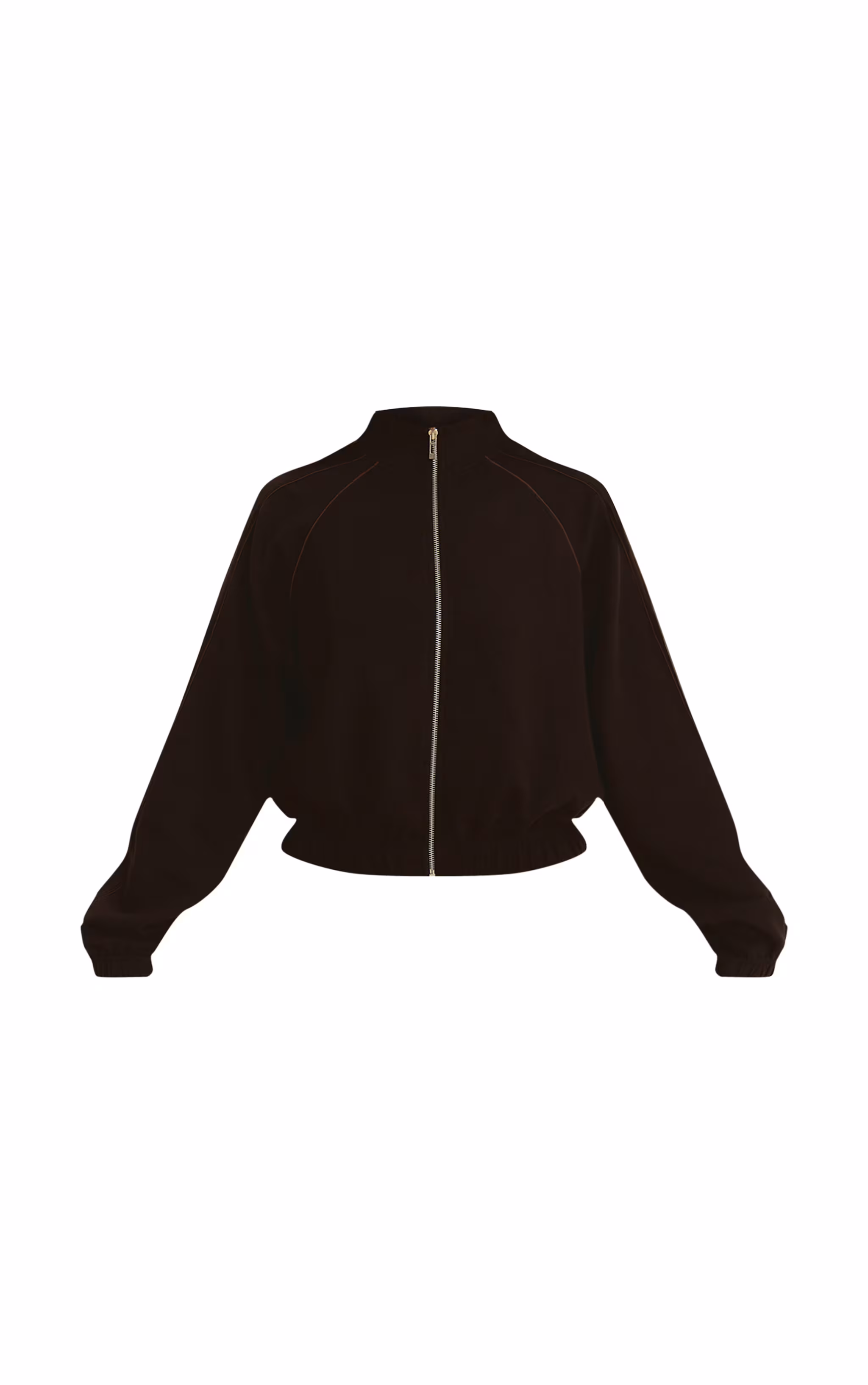 Black Interlock Contrast Piping Bomber Sweatshirt