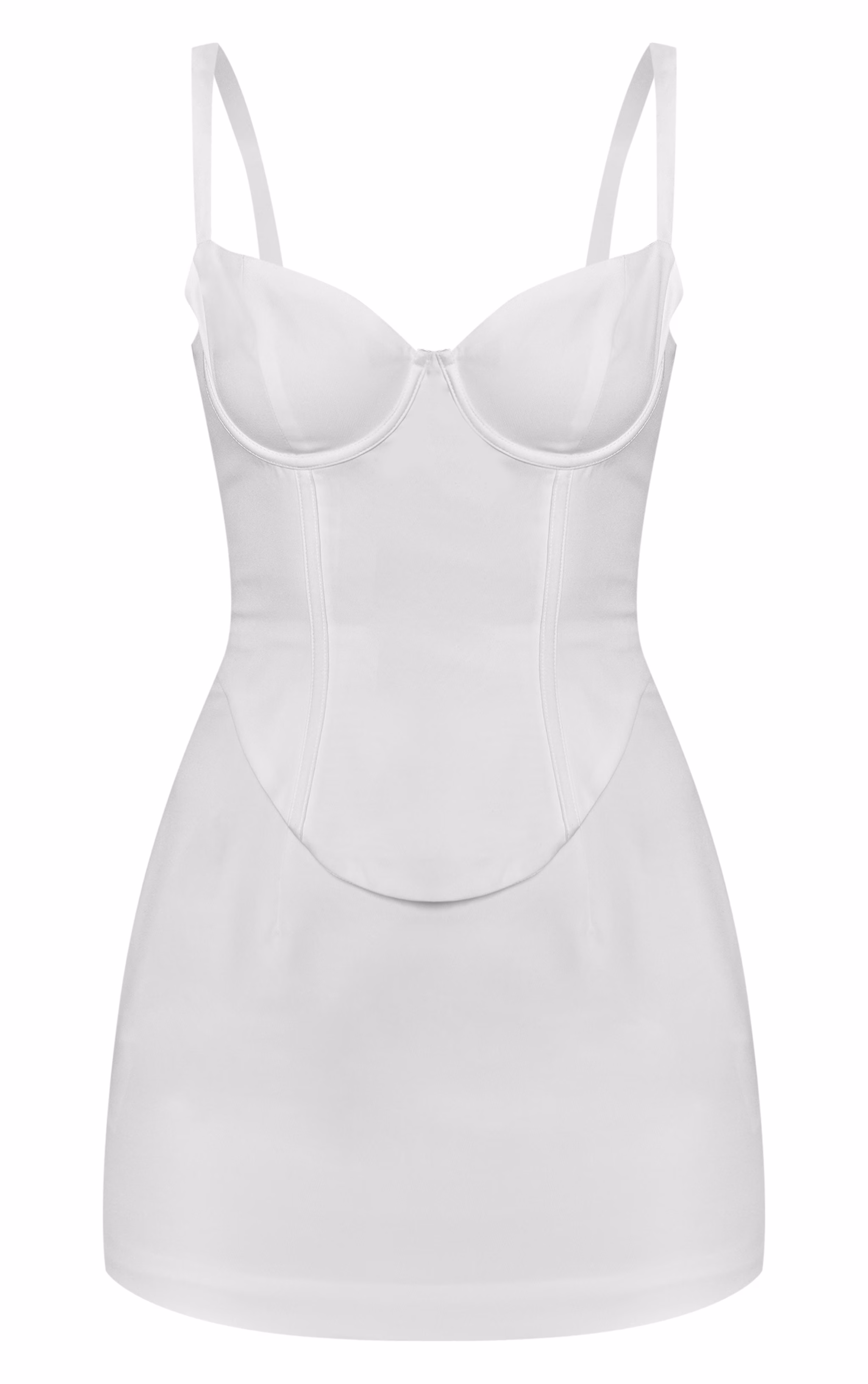 White Woven Corset Detail Mini Bodycon Dress