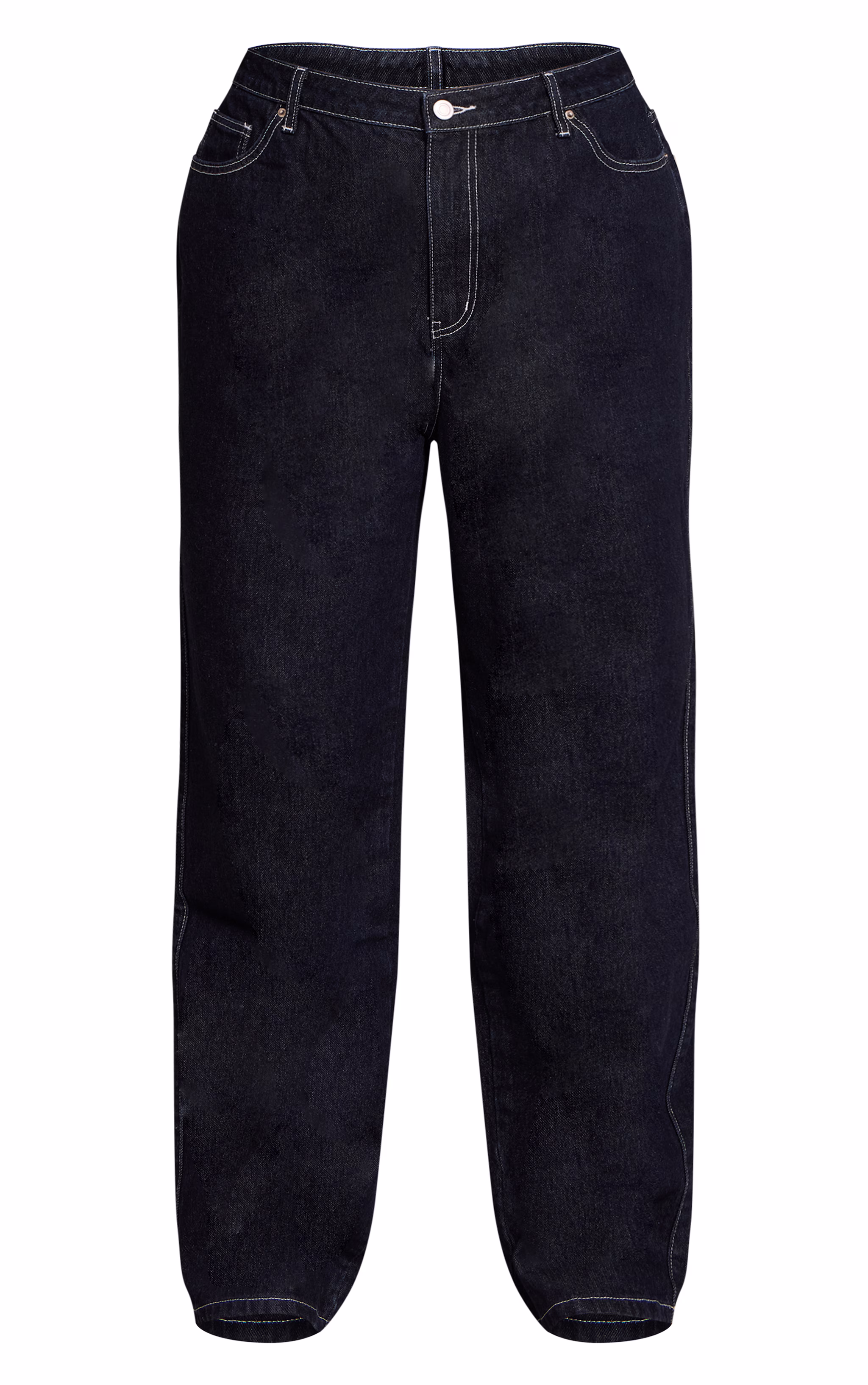 Plus Raw Indigo High Waisted Denim Straight Leg Jeans