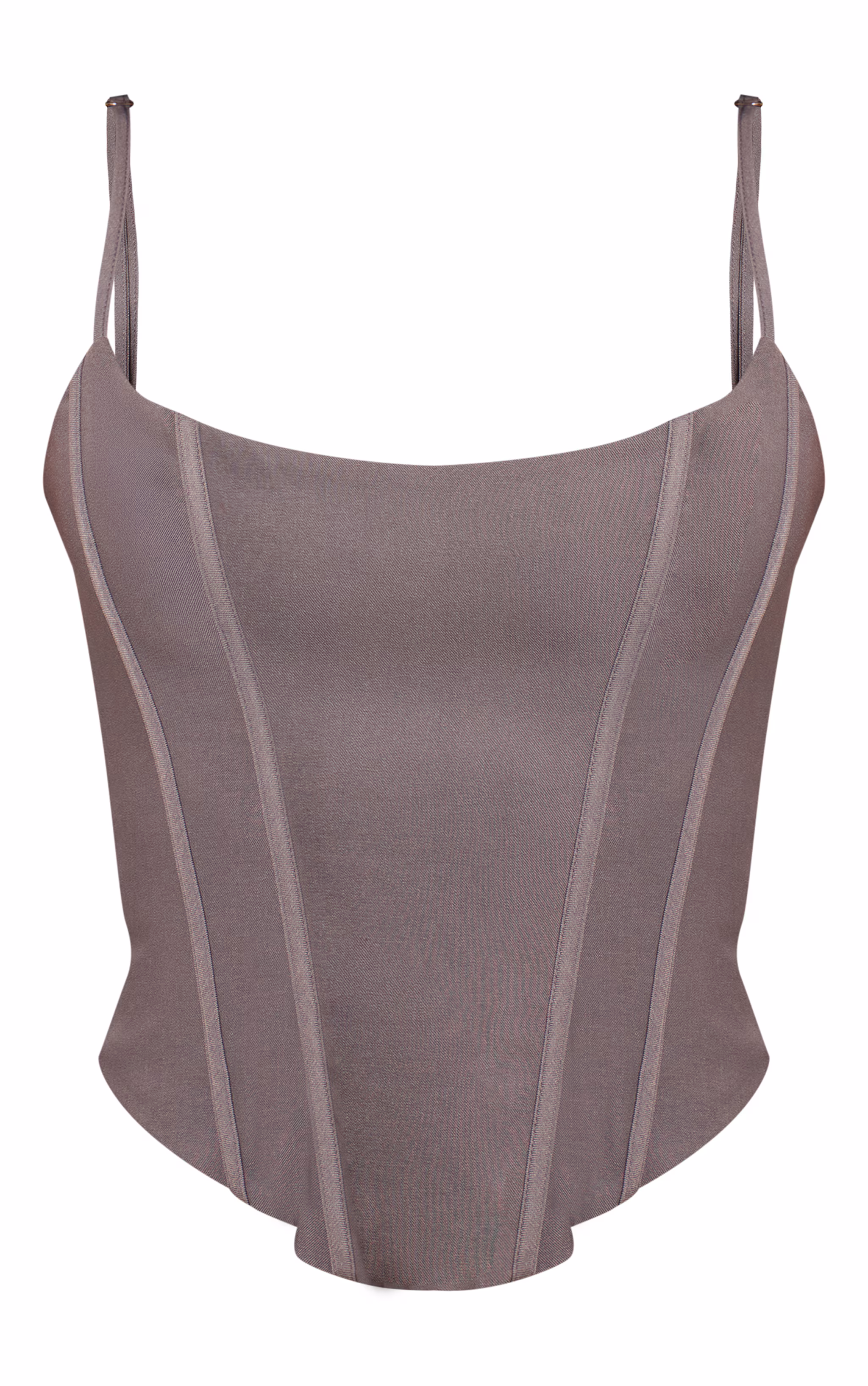 Light Grey Woven Boned Thin Straps Corset