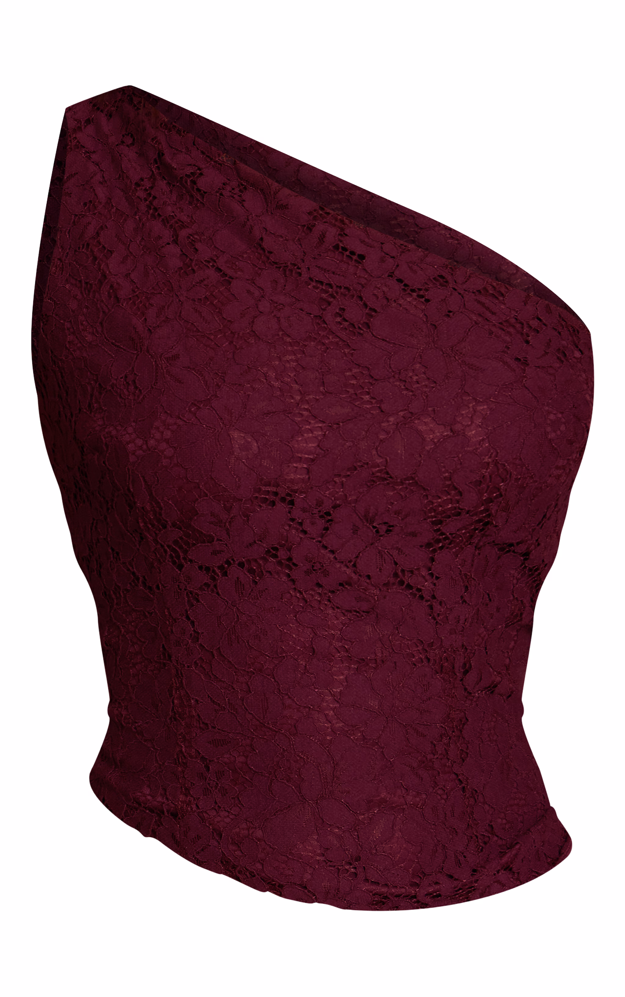 Dark Wine Lace Asymmetrical Top