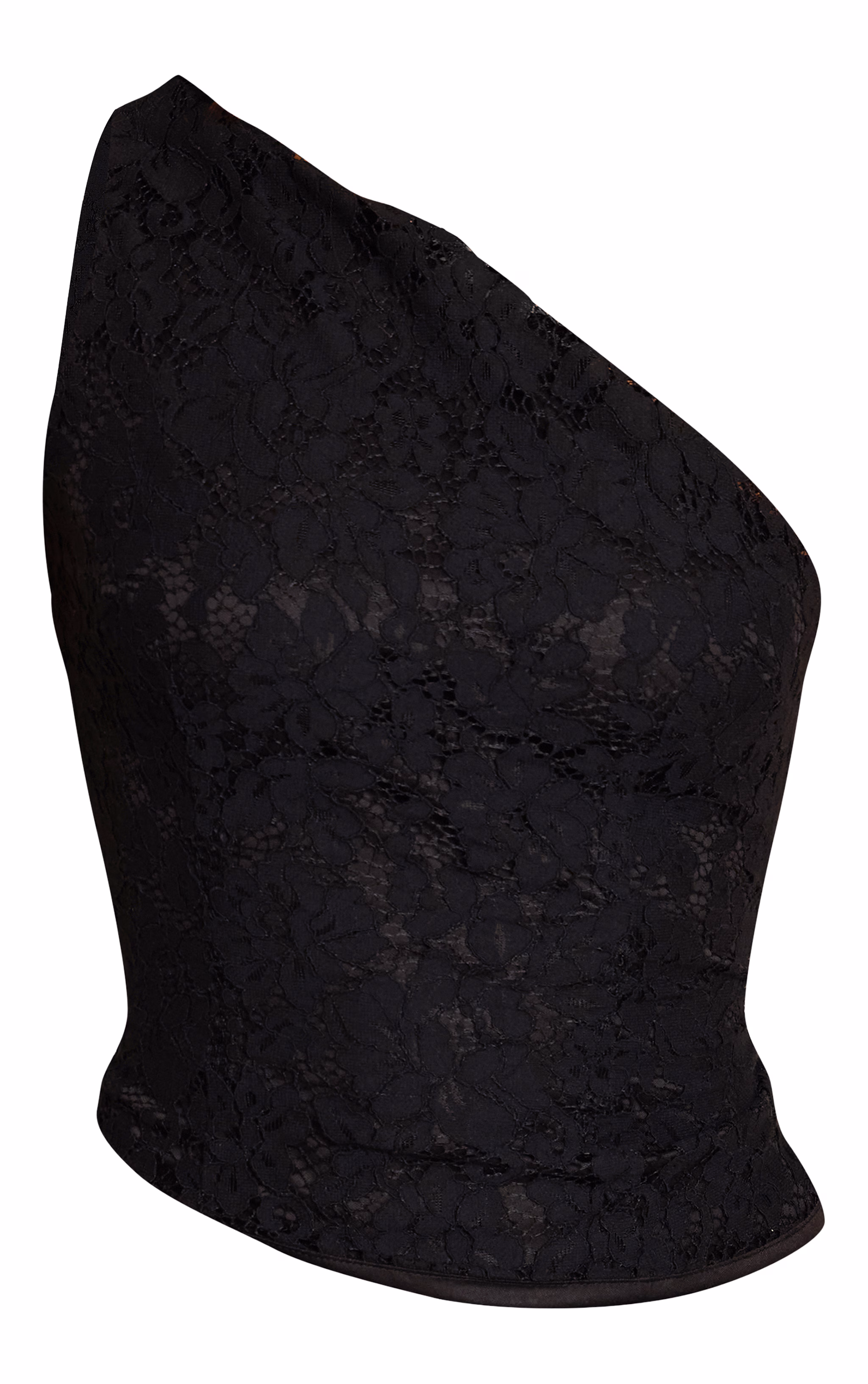 Black Lace Asymmetrical Top