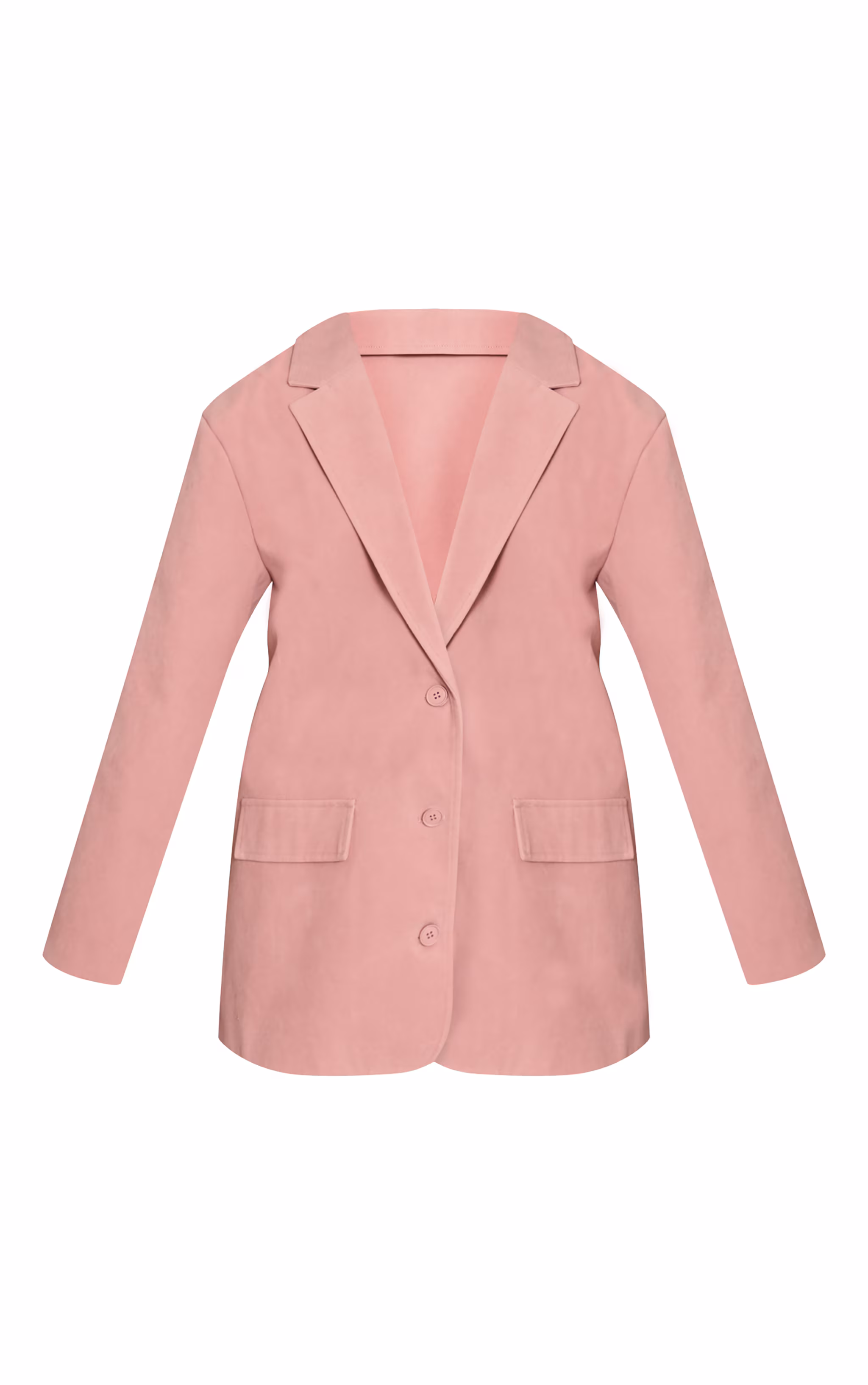Pink Faux Suede Structured Blazer Dress