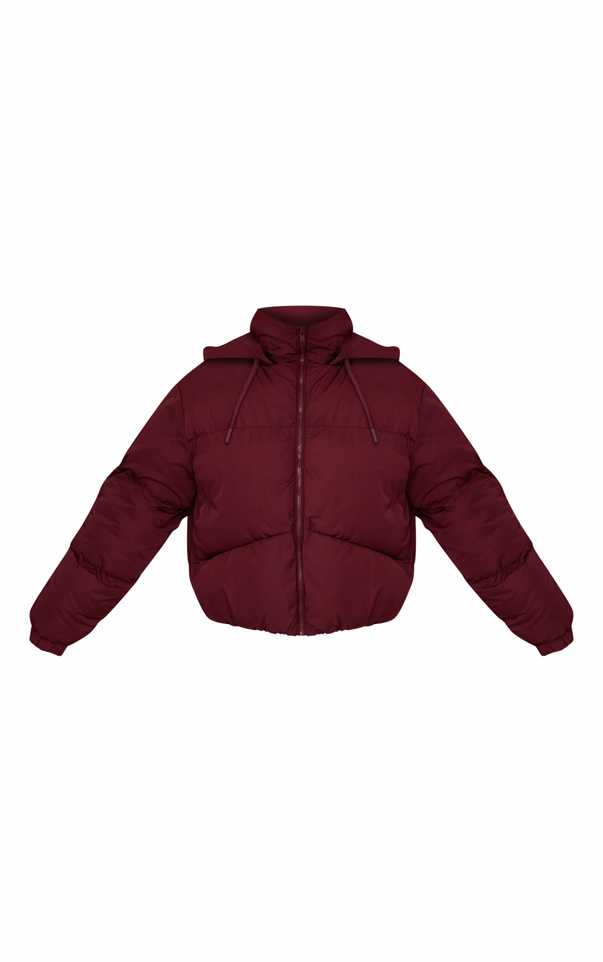 Burgundy Hooded Puffer Coat