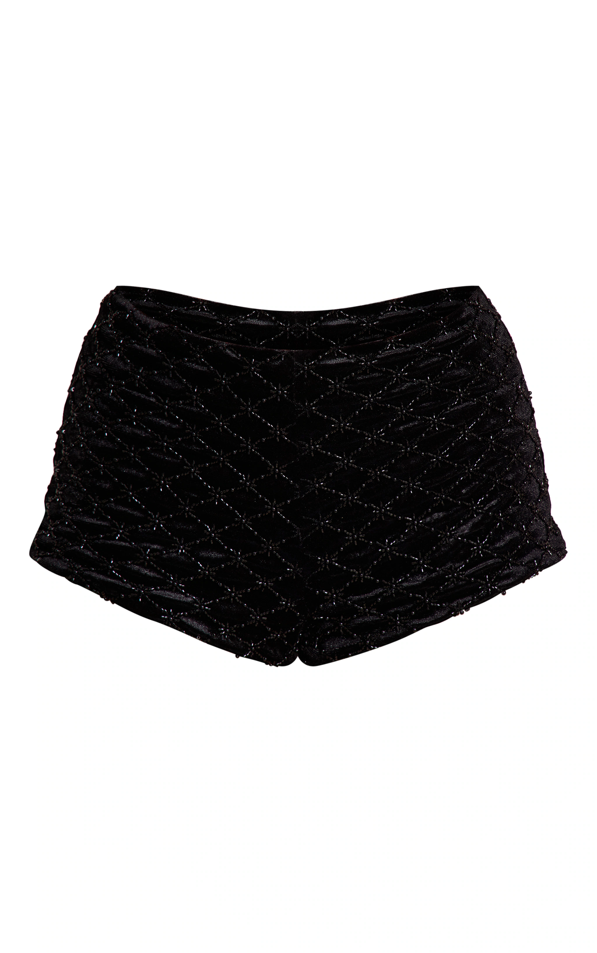 Shape Black Embellished Hot Pant